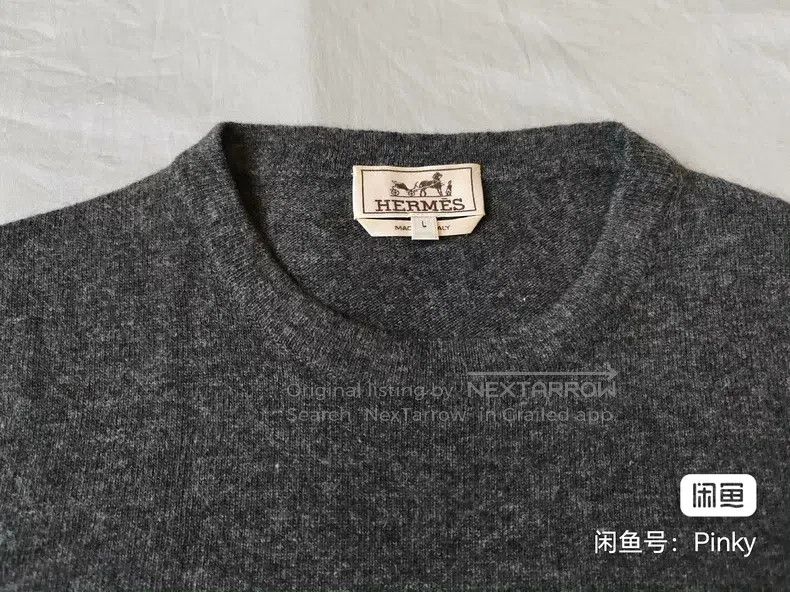 Hermes Hermes Men's cashmere sweater, deep gray color, 30% cashme Size US L / EU 52-54 / 3 - 2 Thumbnail