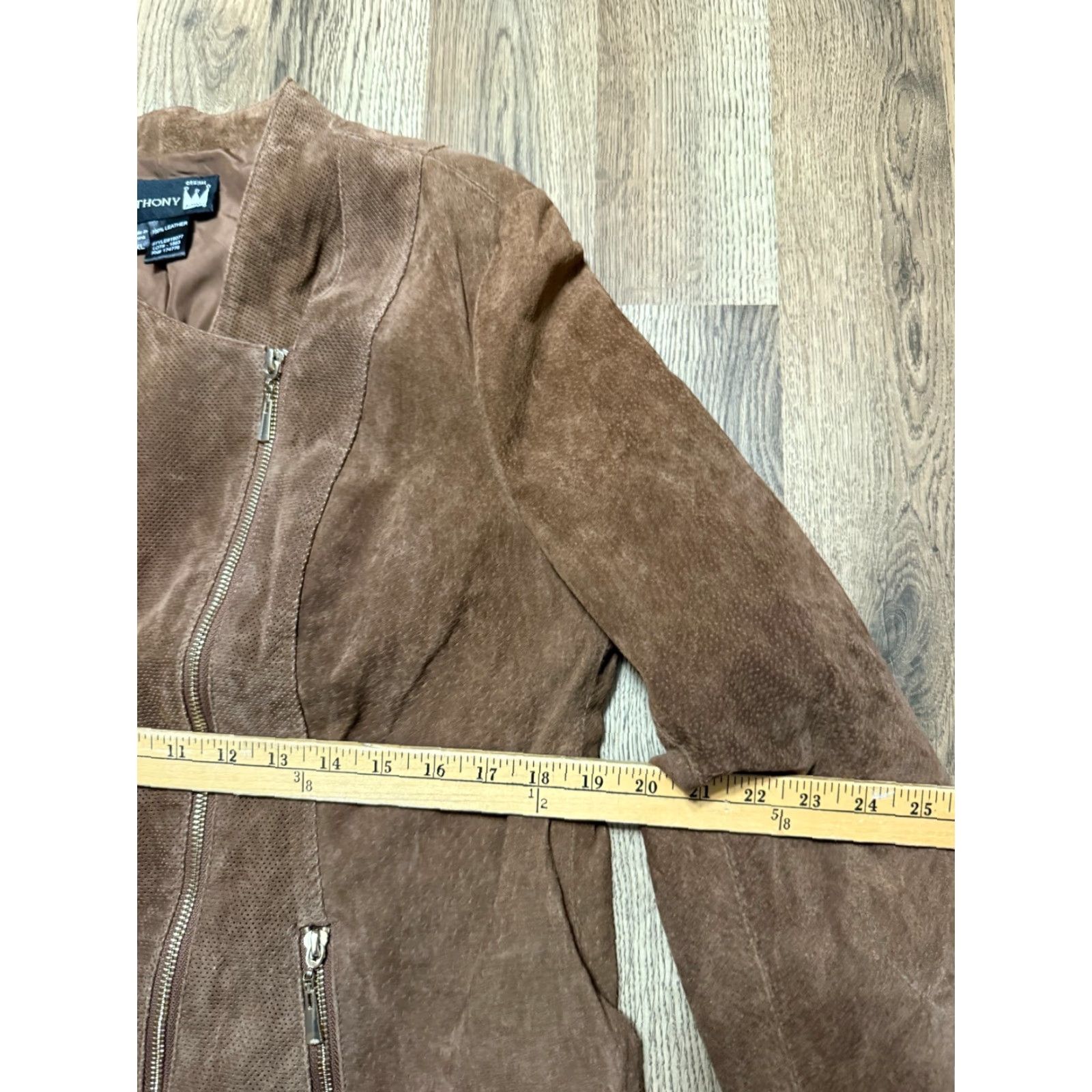 Vintage VINTAGE Antthony Jacket Women's XL Brown Zip Pockets Full Zip Moto 100% Leather Womens Leather Jacket Size XL / US 12-14 / IT 48-50 - 7 Thumbnail