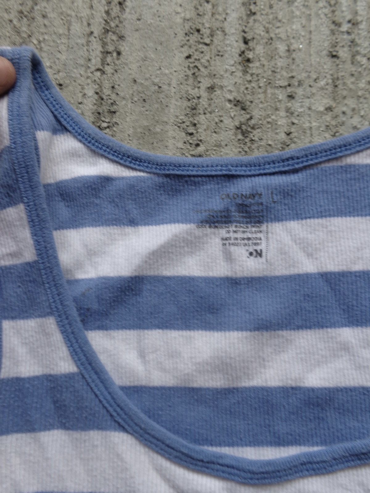 Polo Ralph Lauren × Vintage Blue and white striped wife beater tank top Size US L / EU 52-54 / 3 - 4 Thumbnail