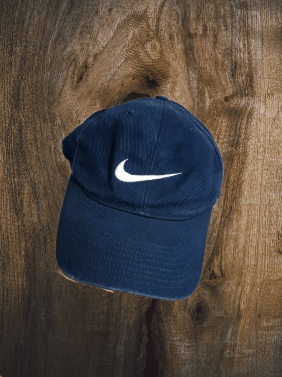 Nike outlet Vintage Black Denim 90's Swoosh Hat Snapback Cap Small n Y2K