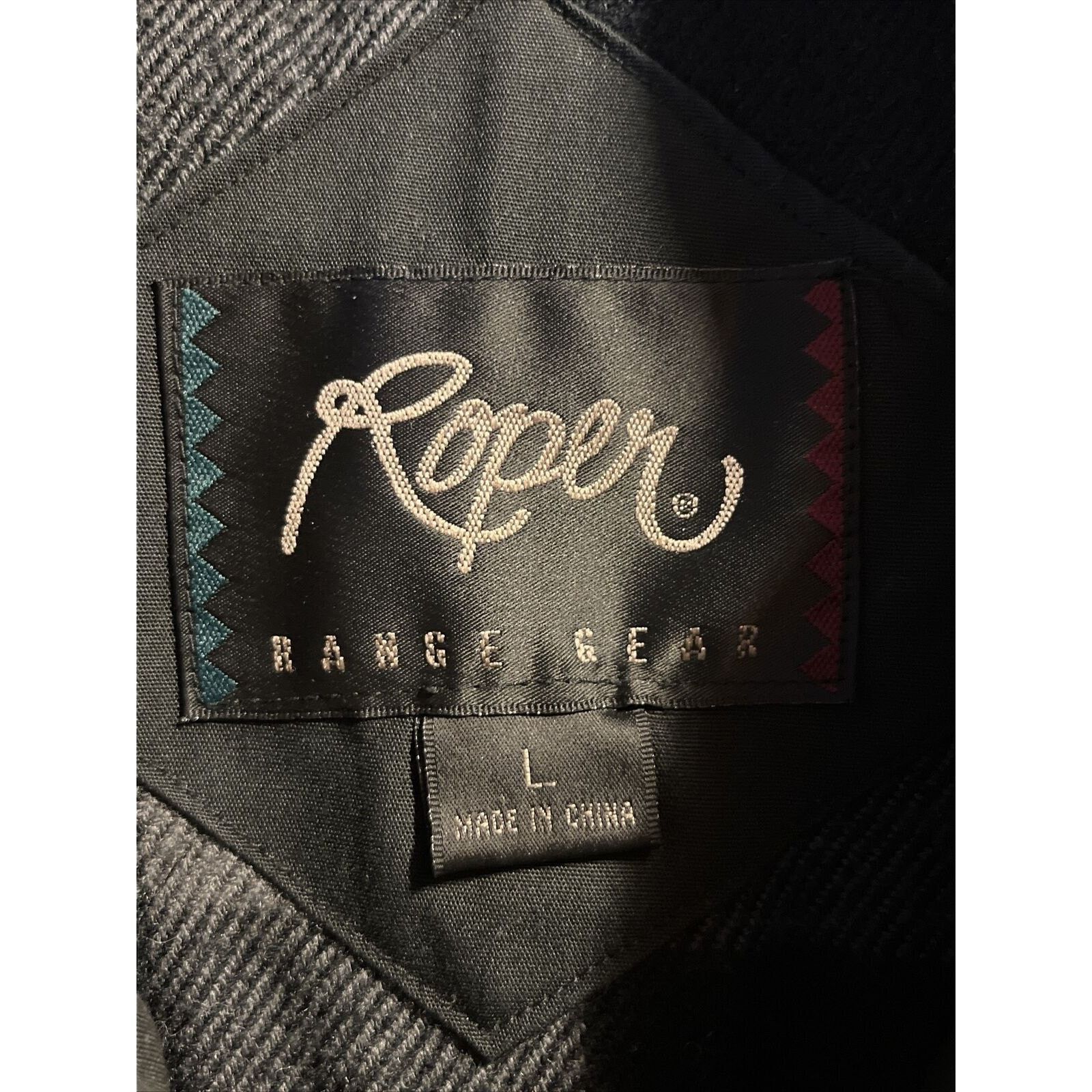 Roper Roper Range Gear Men's Size Large Black Flannel Lined Coat Size US L / EU 52-54 / 3 - 3 Thumbnail