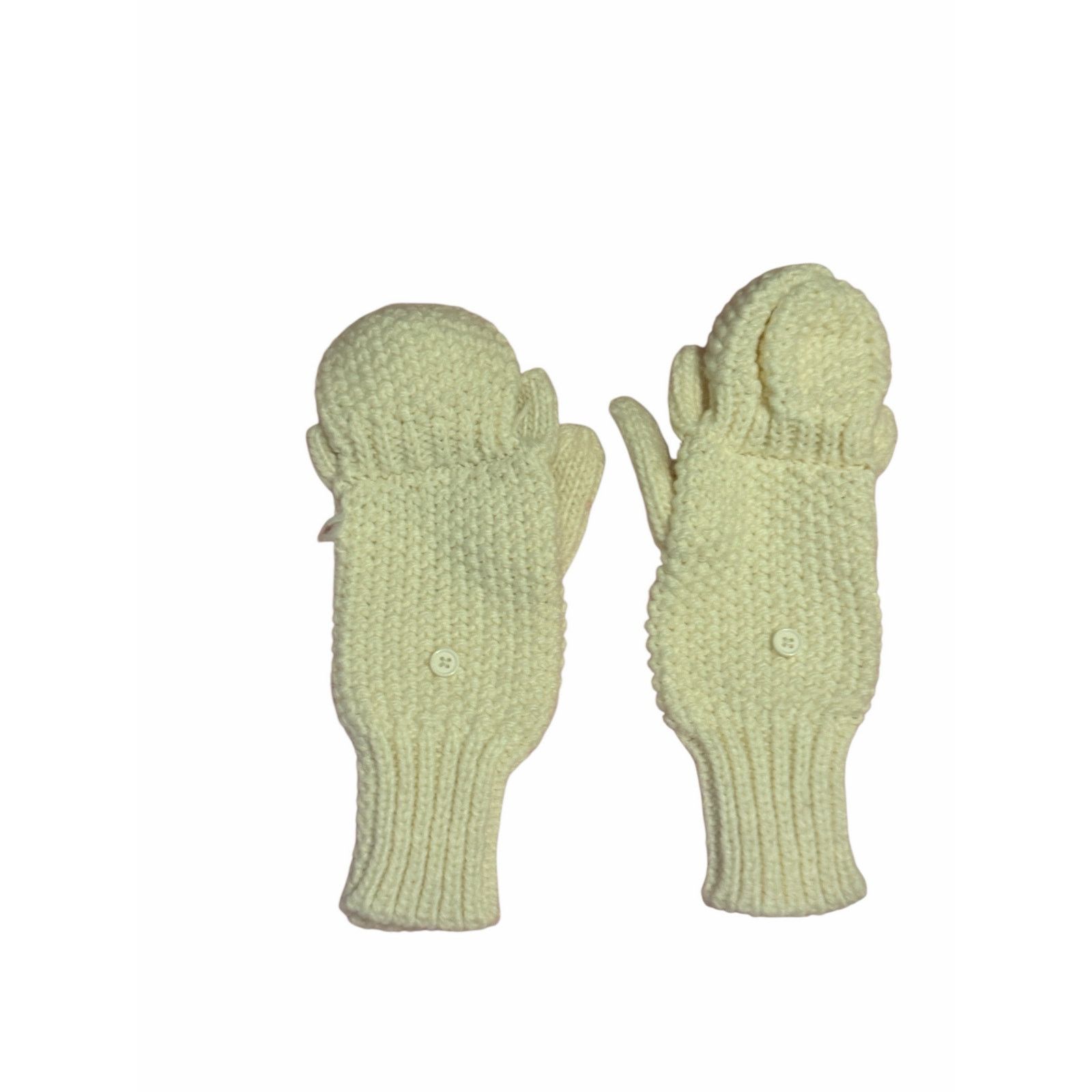 Other Women's White Solid Fuzzy Hand Knit Bird Mitten Gloves Size ONE SIZE - 2 Thumbnail
