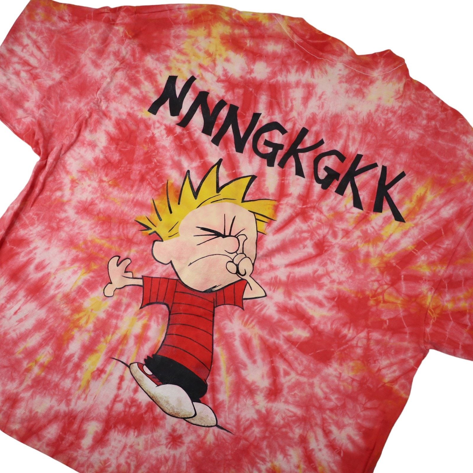 Vintage Vintage Calvin and Hobbes Graphic Tie Dyed Graphic T Shirt Size US XL / EU 56 / 4 - 10 Thumbnail