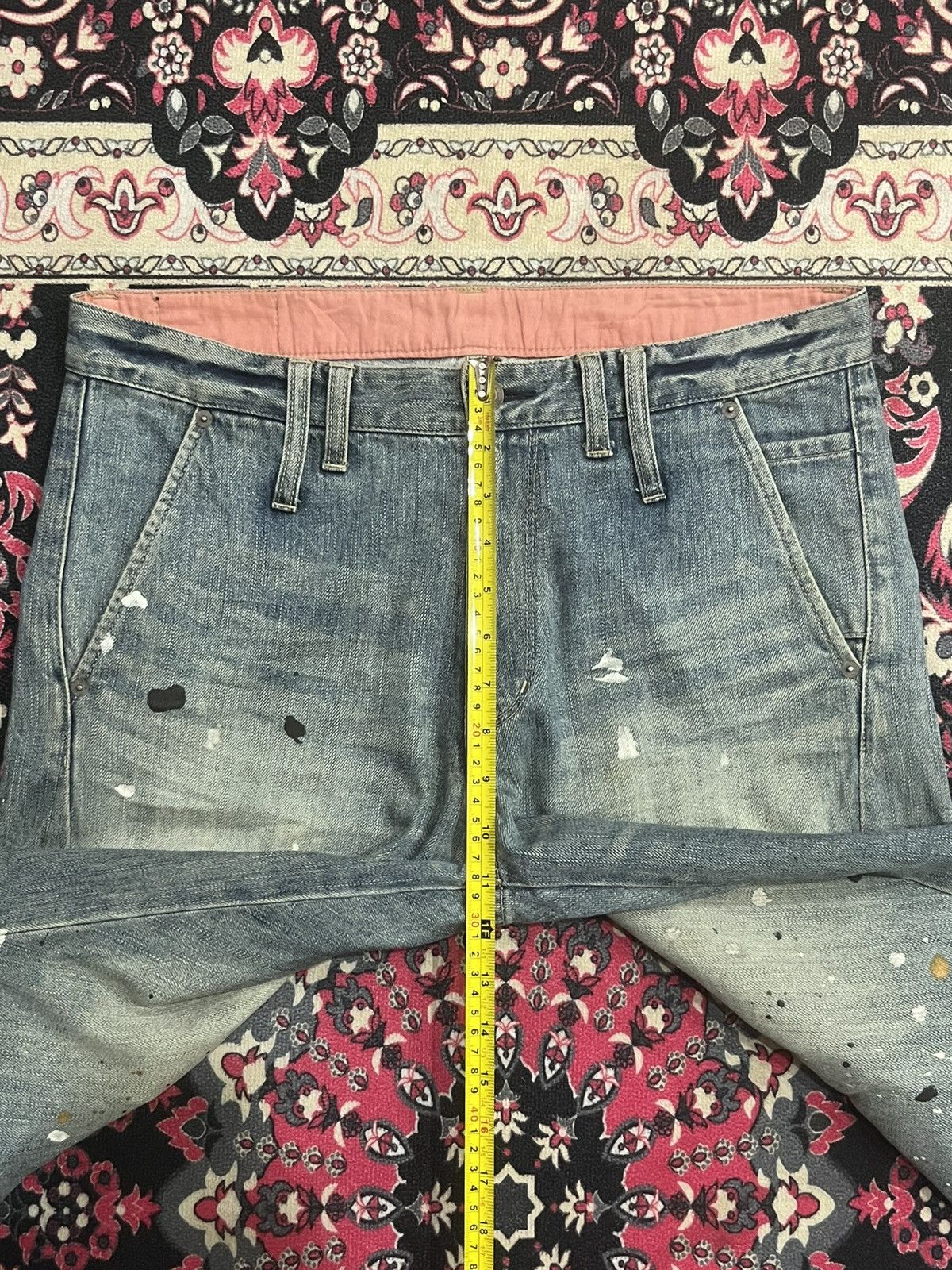 Le Grande Bleu (L.G.B.) Rattle Trap Paint Splattered Multizipper Distressed Jeans Size US 34 / EU 50 - 16 Thumbnail