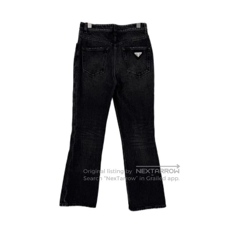 Prada Prada Washed black and gray metal triangle jeans Size US 27 - 2 Thumbnail