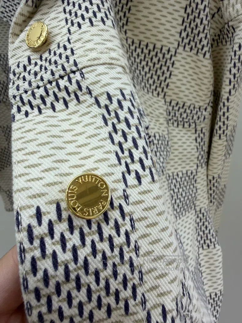 Louis Vuitton Louis Vuitton Beige Checker Denim Jacket Size S / US 4 / IT 40 - 3 Thumbnail