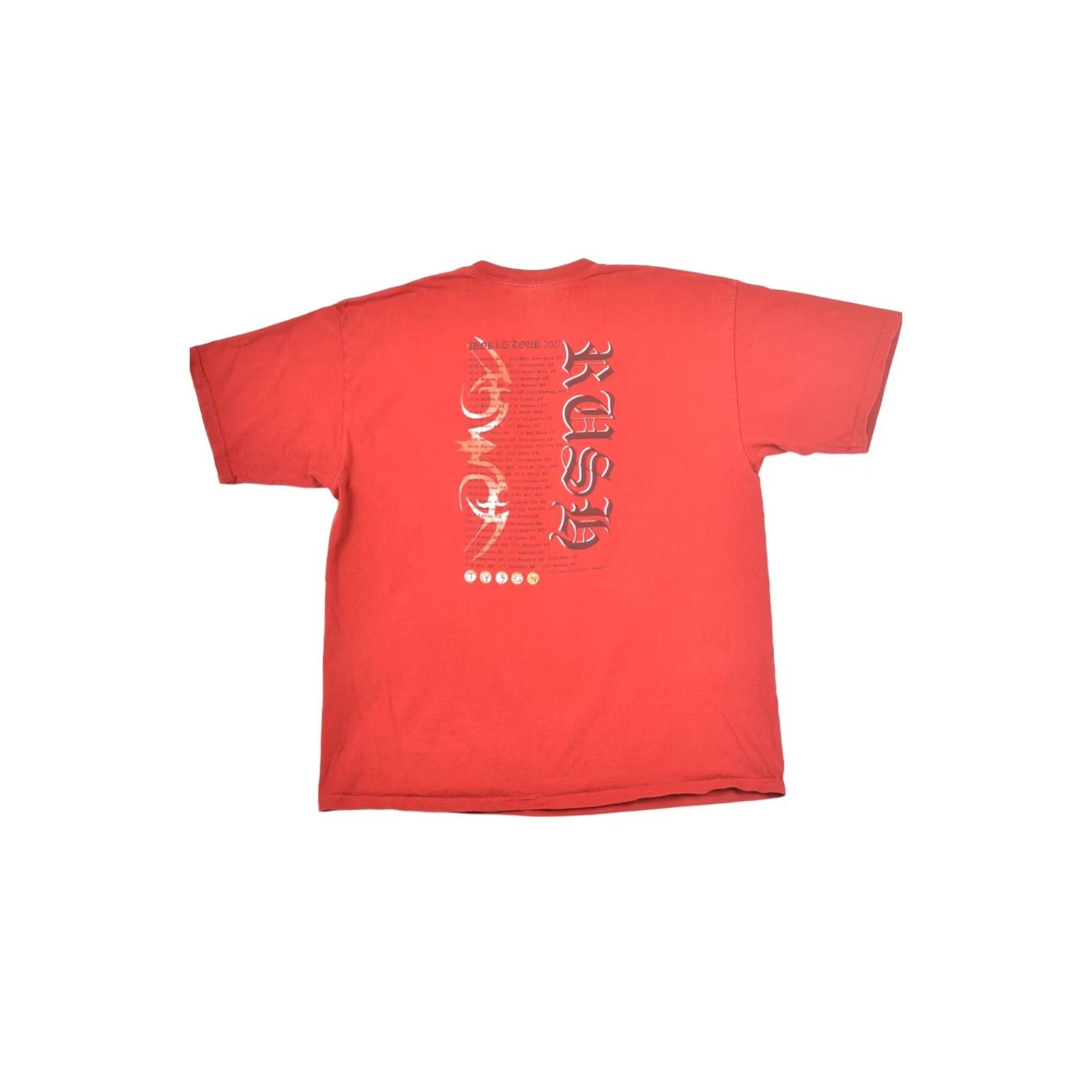 Gildan Gildan Rock T-Shirt Tee World Tour 2007 Snakes & Arrows XL Red Mens VINTAGE Size US XL / EU 56 / 4 - 6 Thumbnail