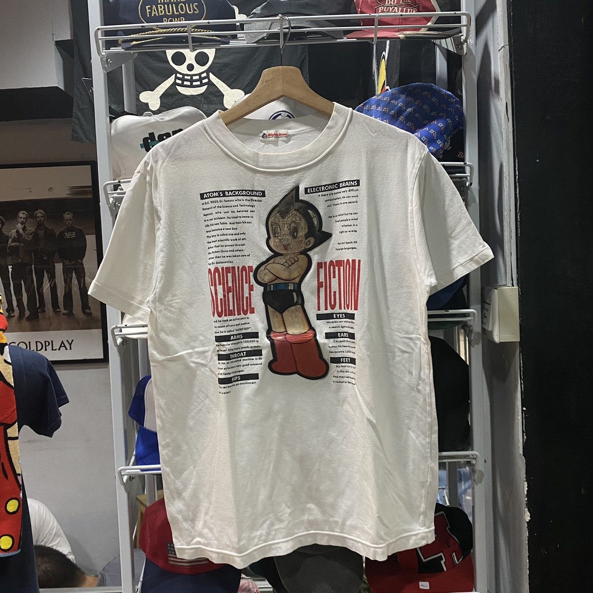 image of Cartoon Network x Vintage Astro Boy 3D Science Fiction T Shirt in White, Men's (Size Medium)