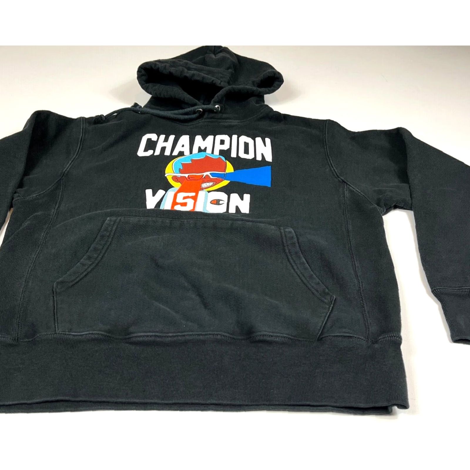 Champion VINTAGE? No, not vintage. Champion x Hebru Brantley Vision Reverse Weave Hoodie M Black Logo Graphic Print Mens Hoodie Size US M / EU 48-50 / 2 - 4 Thumbnail