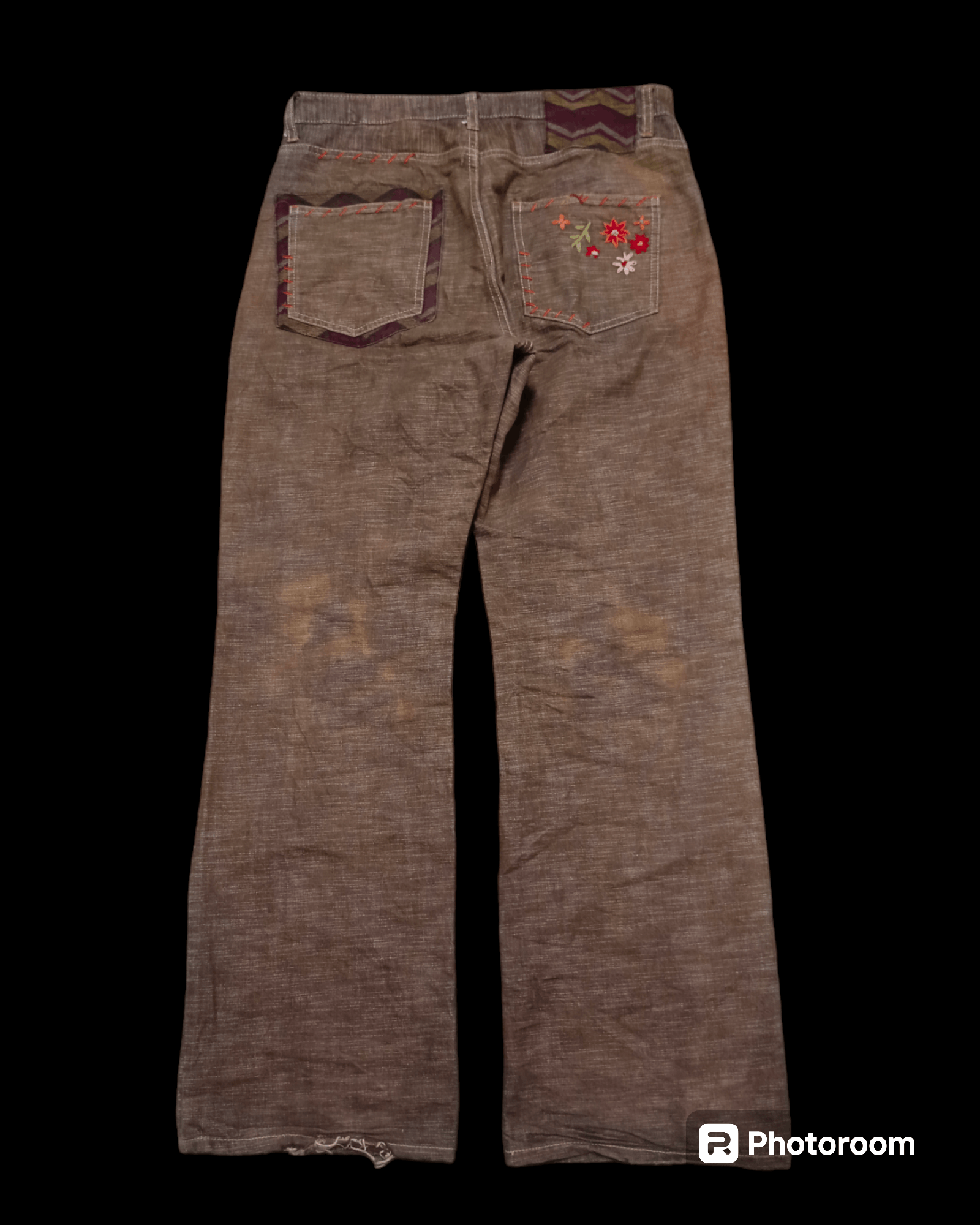Japanese Brand FLARE RUSTY WILD KHAKIS DENIM PANTS Size US 33 - 2 Thumbnail
