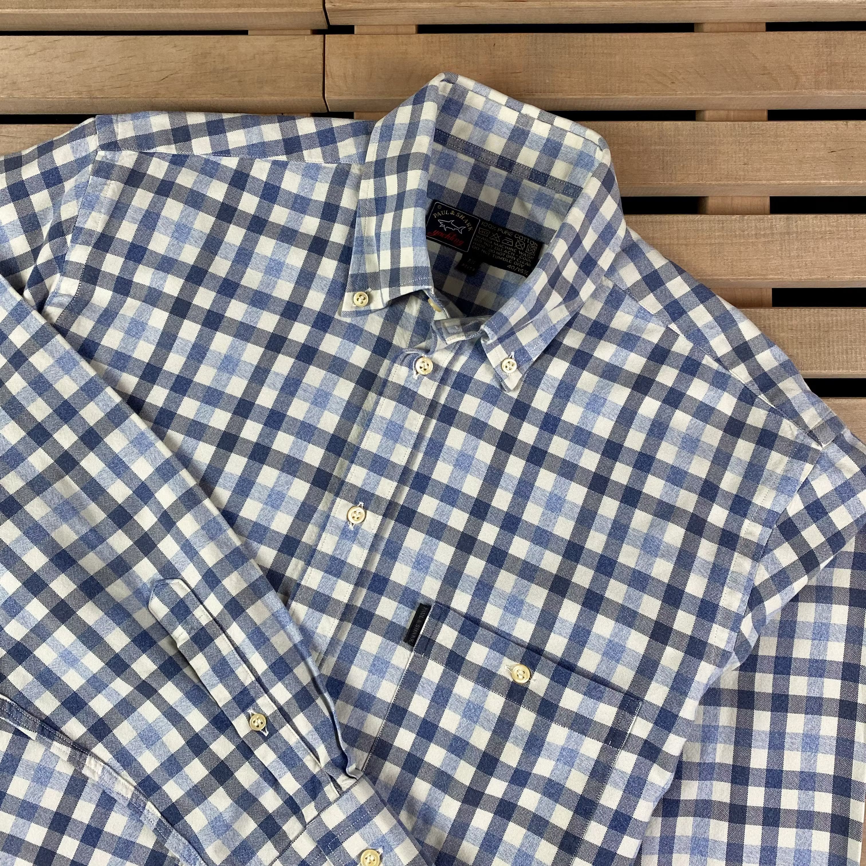 Paul & Shark Mens Long Sleeve Plaid Shirts Paul & Shark Size 40 Cotton Size US M / EU 48-50 / 2 - 2 Thumbnail