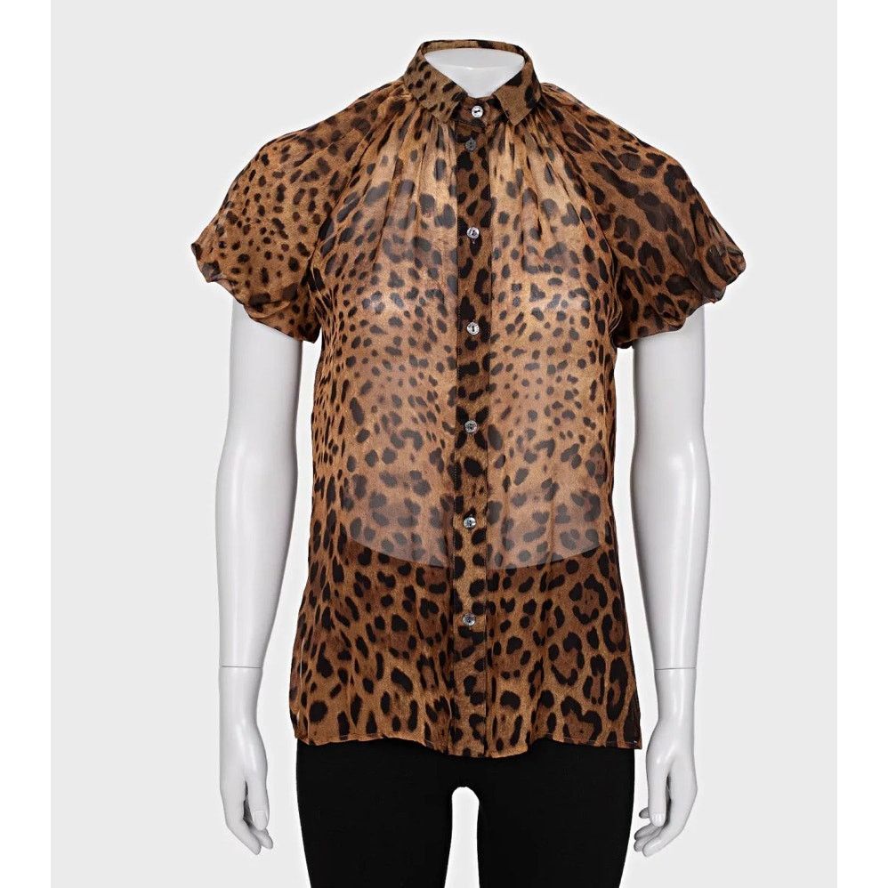 Dolce & Gabbana Dolce & Gabbana Silk Animal Print Blouse - Size XS/IT38 Size S / US 4 / IT 40 - 1 Thumbnail