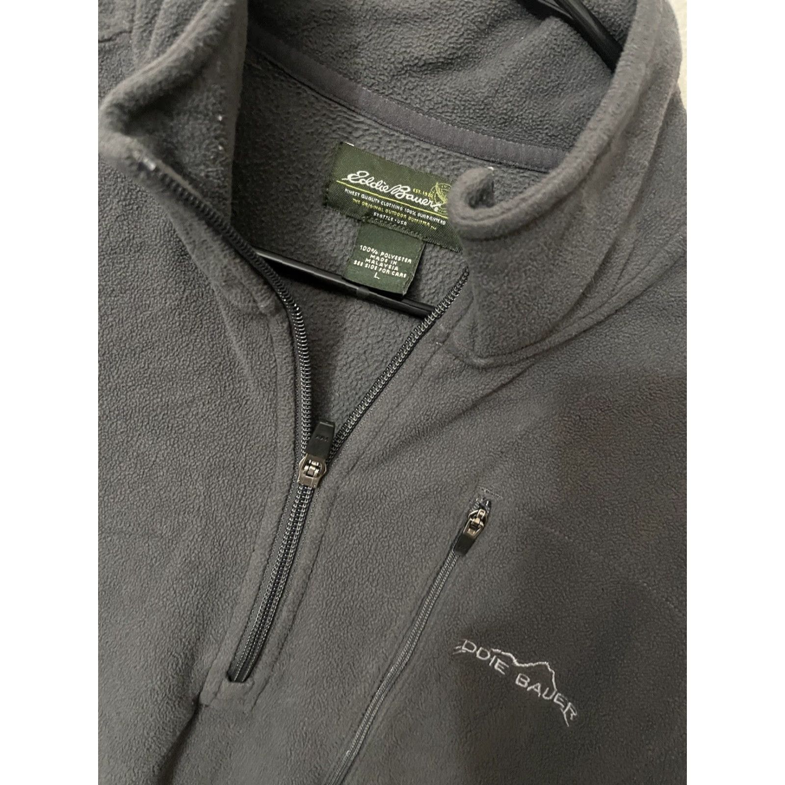 Eddie Bauer VINTAGE Mens Eddie Bauer Outdoors Gray Zip Neck Fleece Camp Sweater Size Large Size US L / EU 52-54 / 3 - 2 Thumbnail