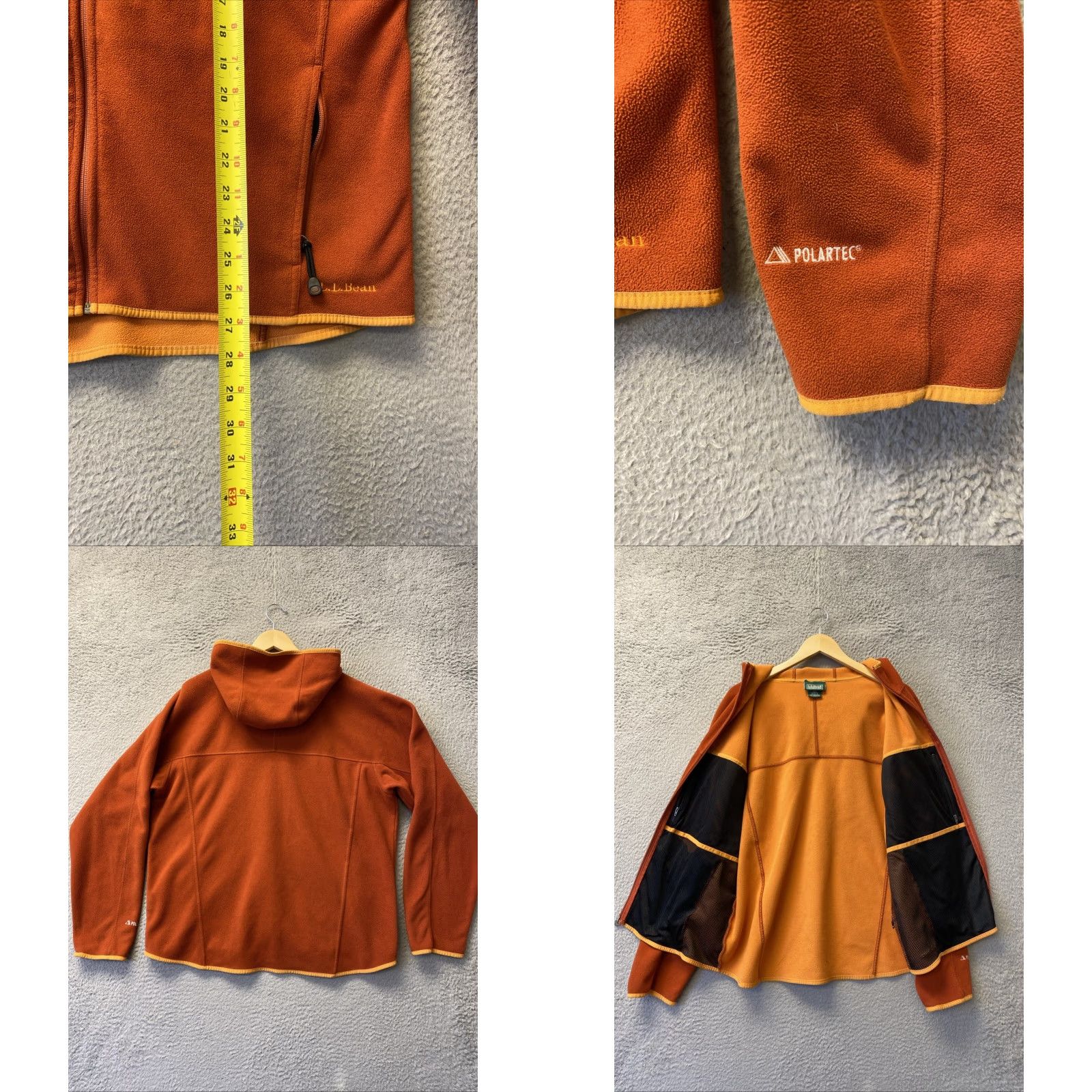 Vintage L.L. Bean Polartech Hoodie Sweatshirt Jacket Men’s L Fire Brown Relaxed Mens Size US L / EU 52-54 / 3 - 8 Thumbnail