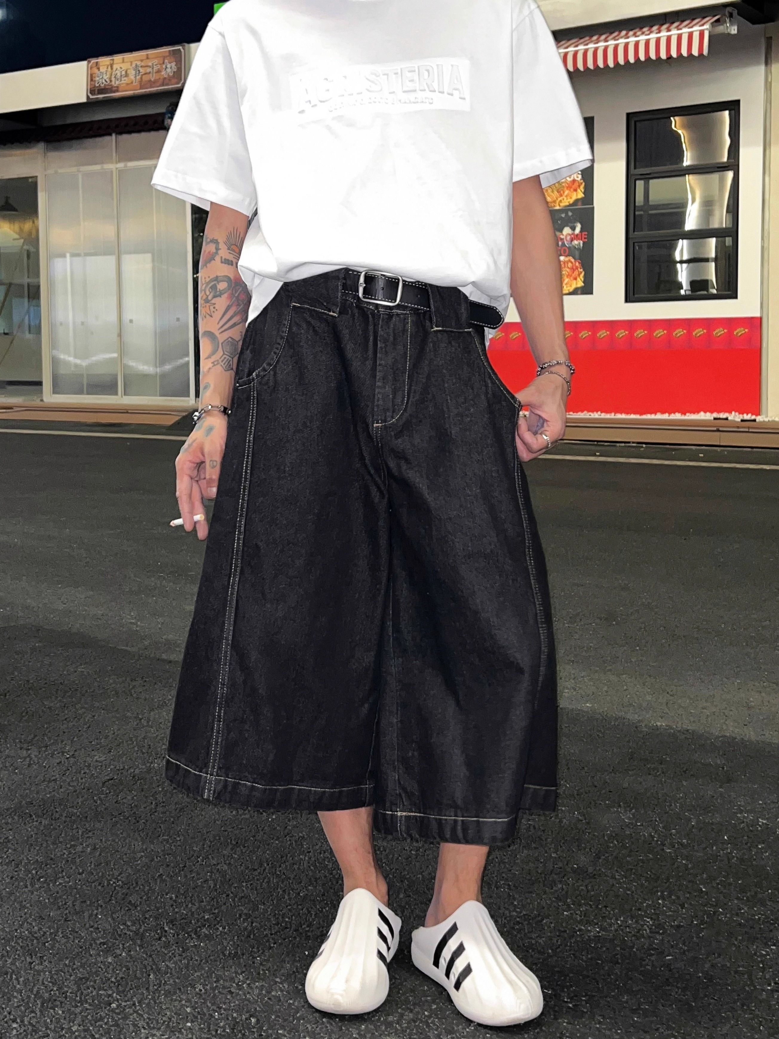 Other Black Wide-Leg Jorts Size US 32 / EU 48 - 2 Thumbnail