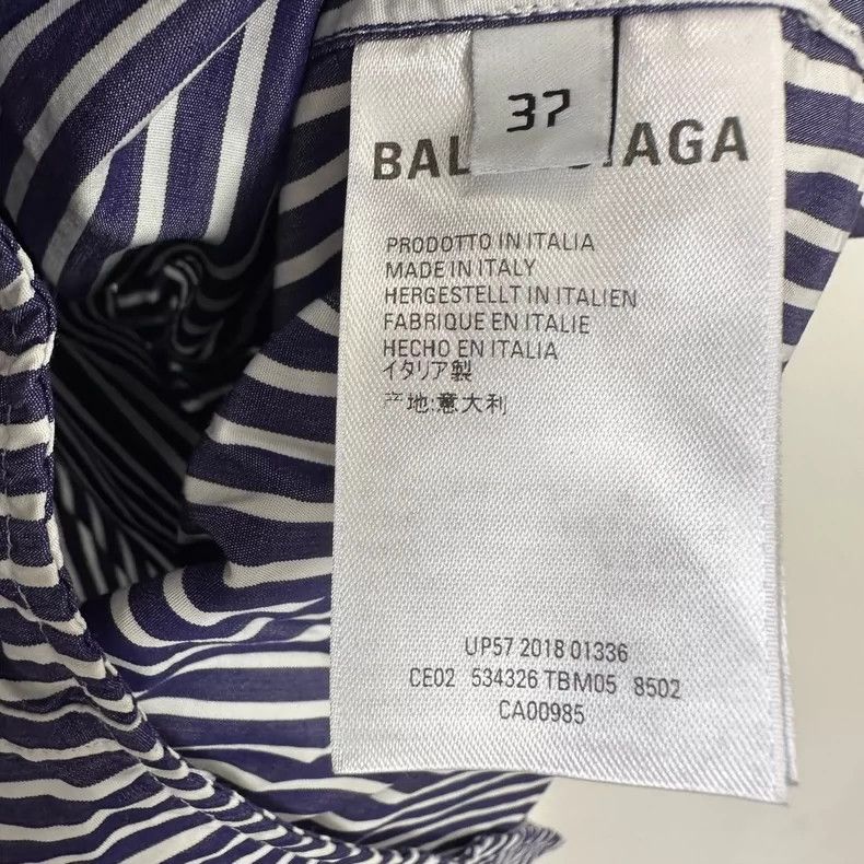Balenciaga Balenciaga size 37 Embroidered logo silhouette striped shir Size US M / EU 48-50 / 2 - 6 Thumbnail