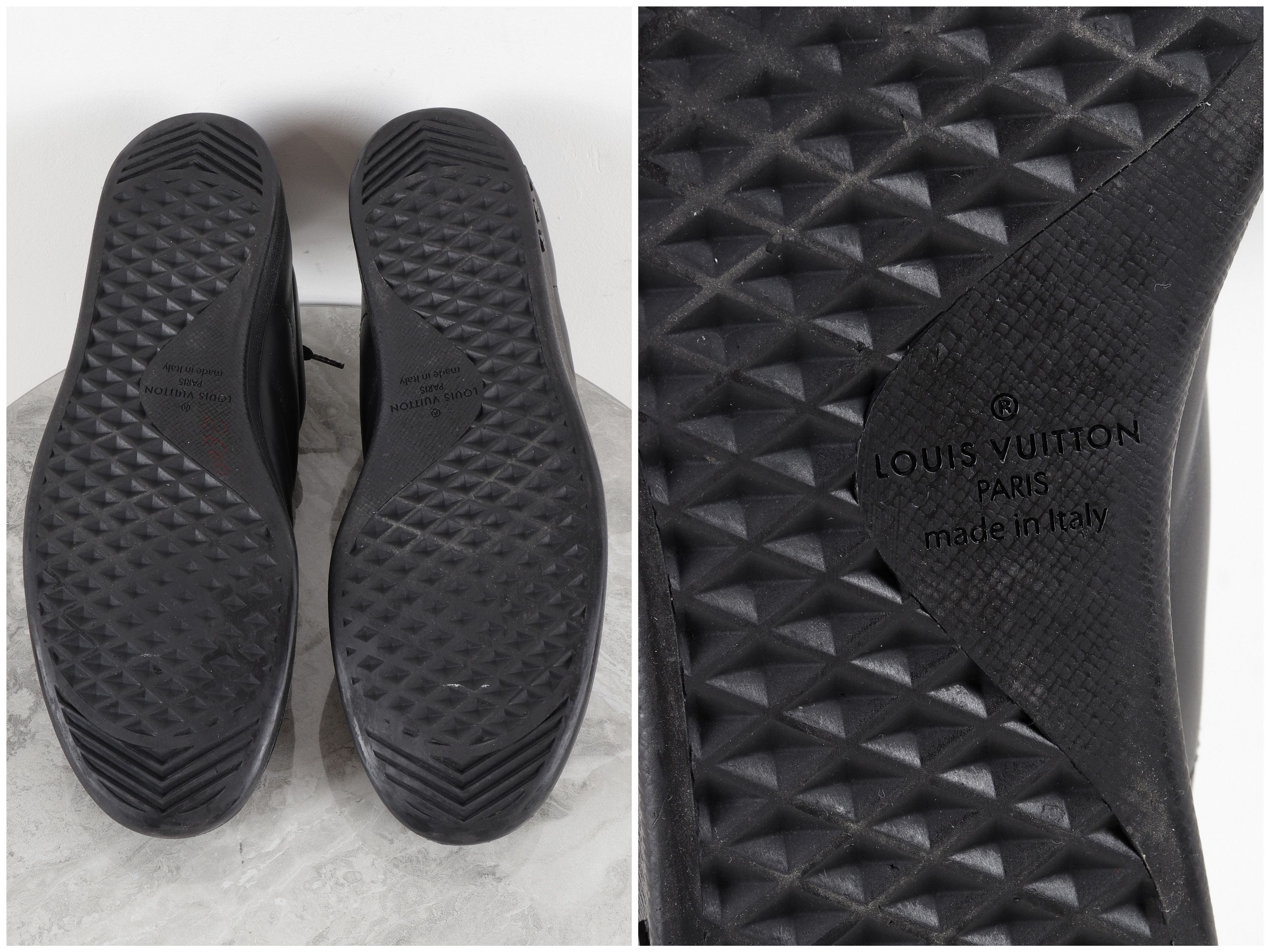 Louis Vuitton LOUIS VUITTON Black Leather Sneakers Size US 10 / EU 43 - 11 Thumbnail