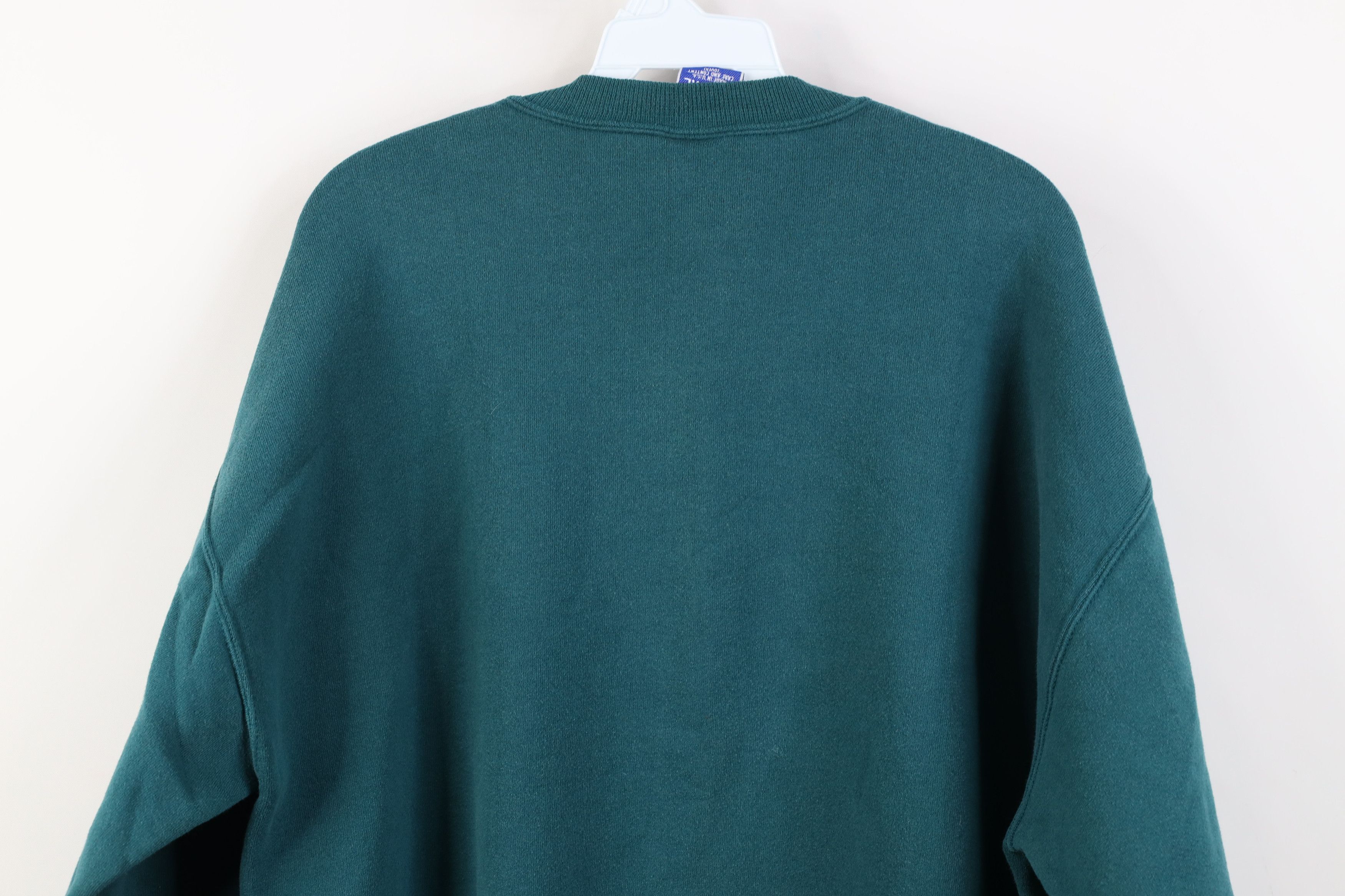 Vintage Vintage 90s Bike Blank Heavy Crewneck Sweatshirt Teal USA Size US XL / EU 56 / 4 - 11 Thumbnail