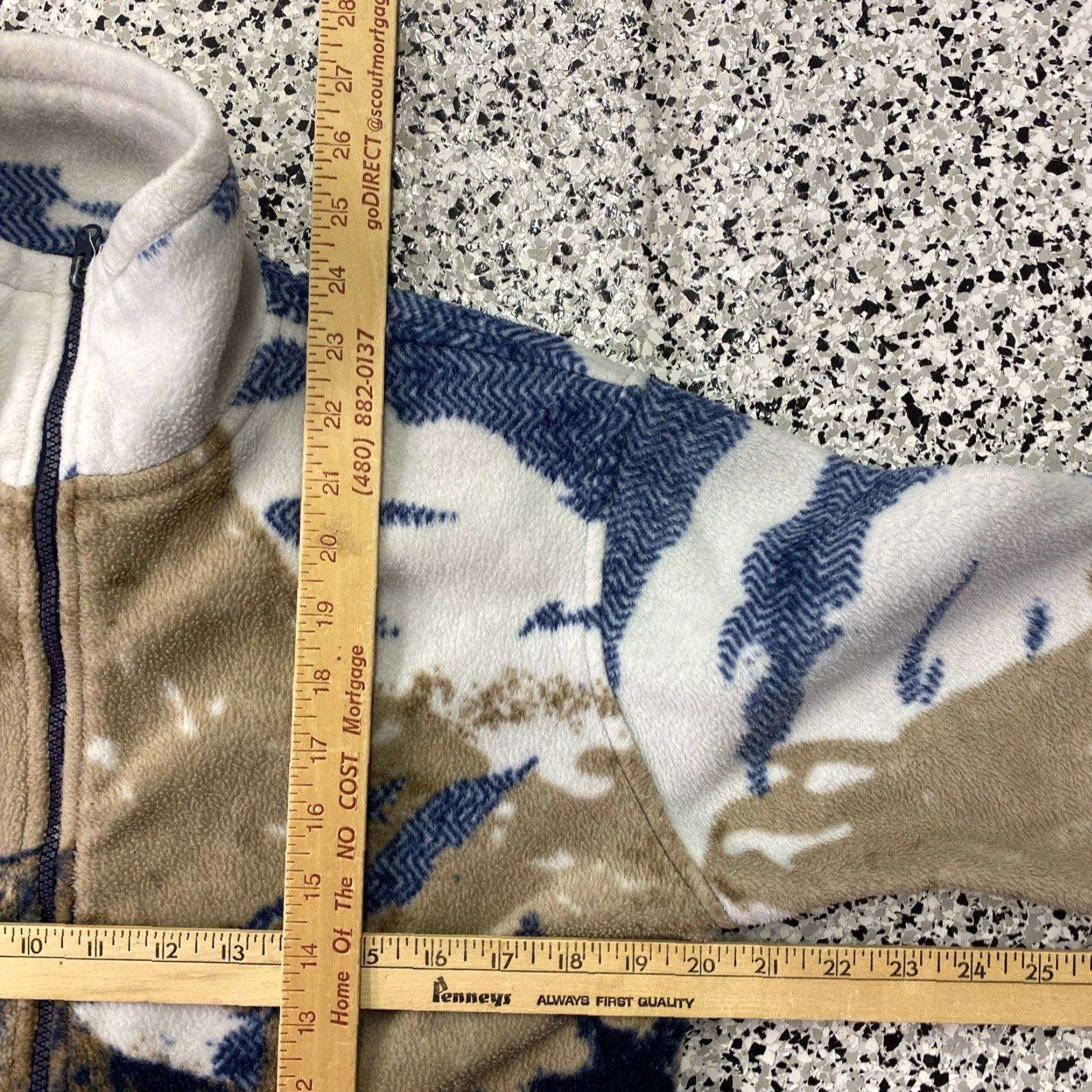 Vintage VINTAGE Fluid Wolf Western Graphic Fleece Zip Up Jacket Blue White Size S Size US S / EU 44-46 / 1 - 3 Thumbnail