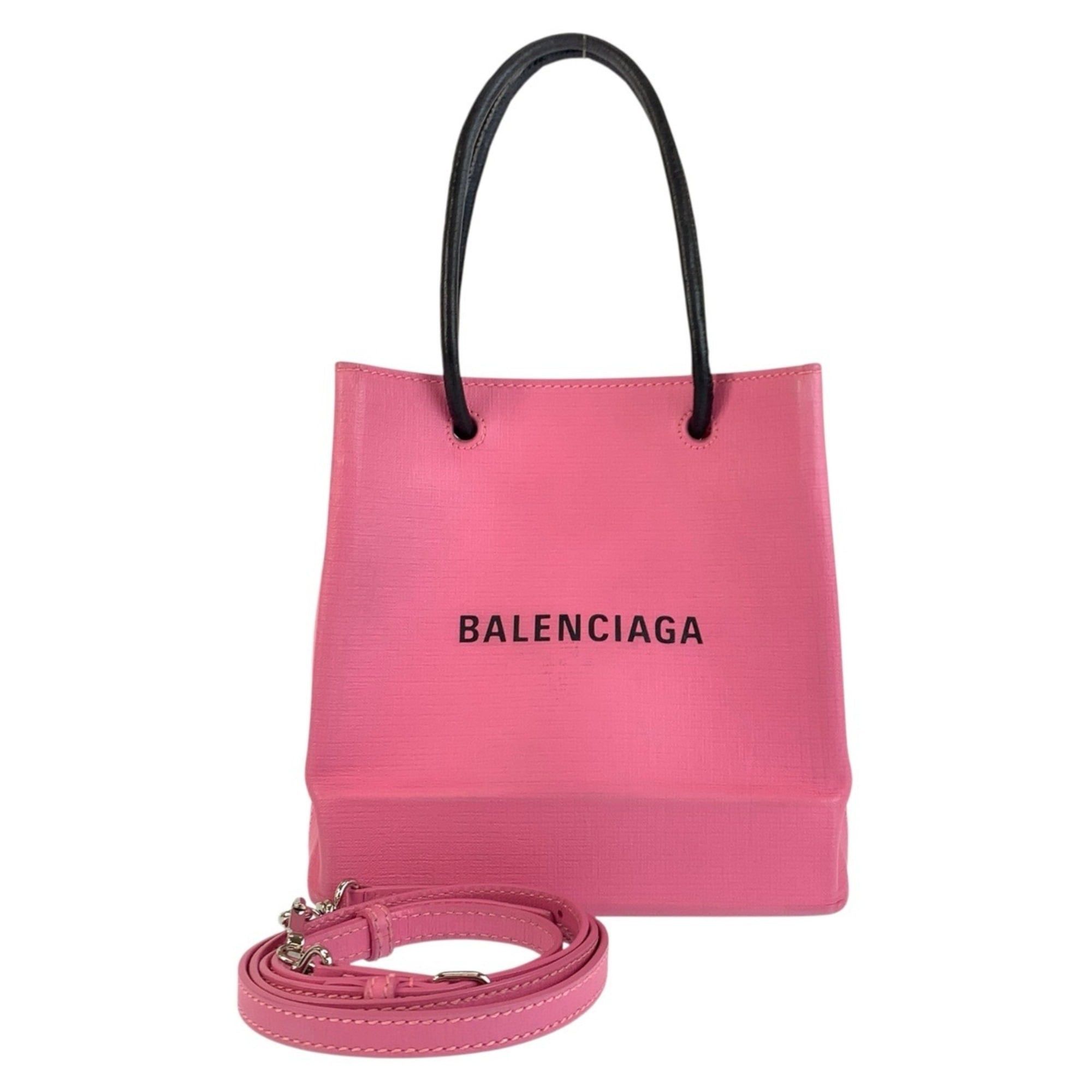 Balenciaga BALENCIAGA Shopping Tote XXS Pink Black Silver Hardware Leather 572411 Bag Shoulder 2-way Women's Size ONE SIZE - 1 Thumbnail