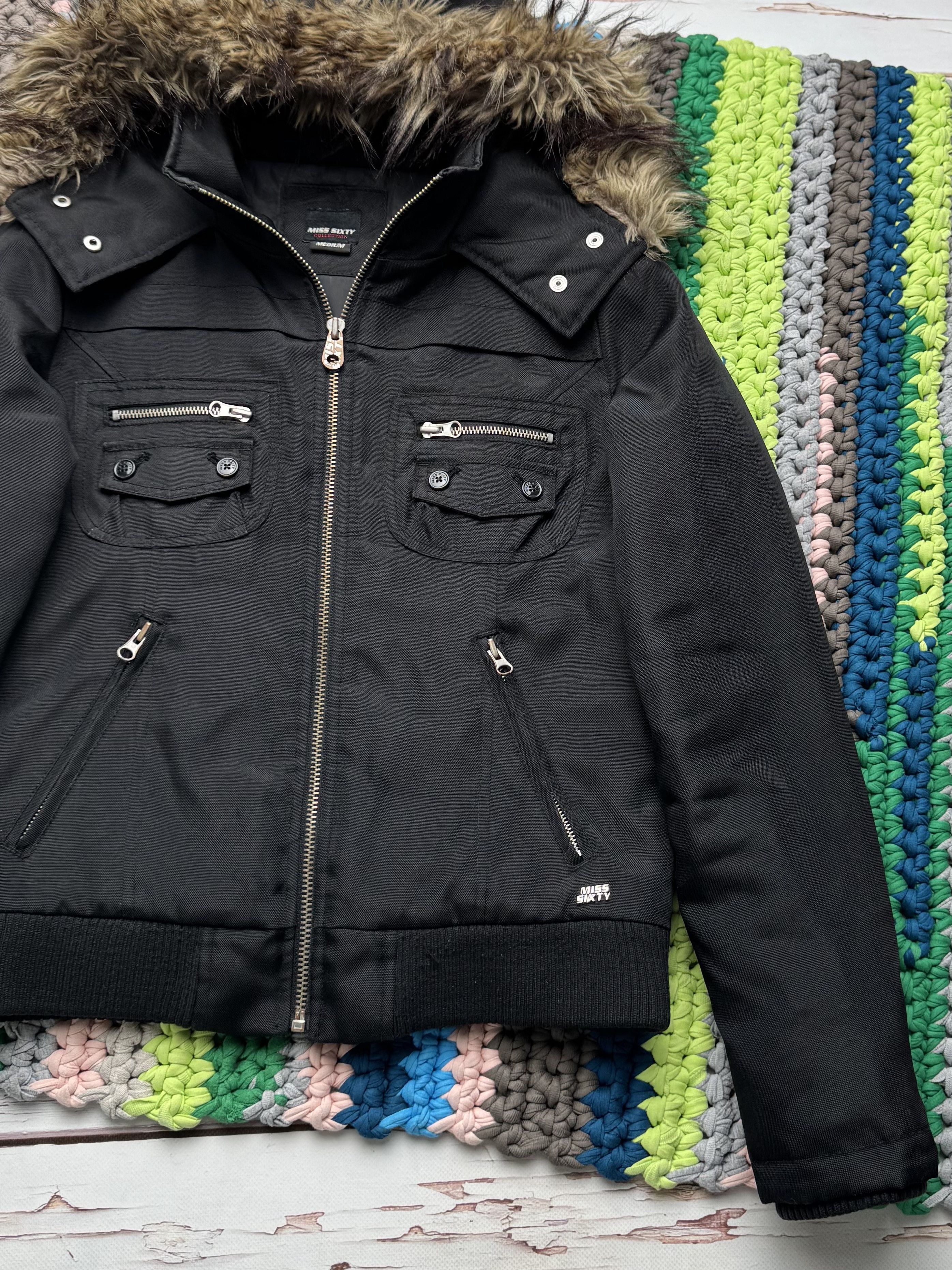 Miss Sixty Miss Sixty Vintage Cropped Jacket With Faux Fur Hood (D10) Size M / US 6-8 / IT 42-44 - 9 Thumbnail