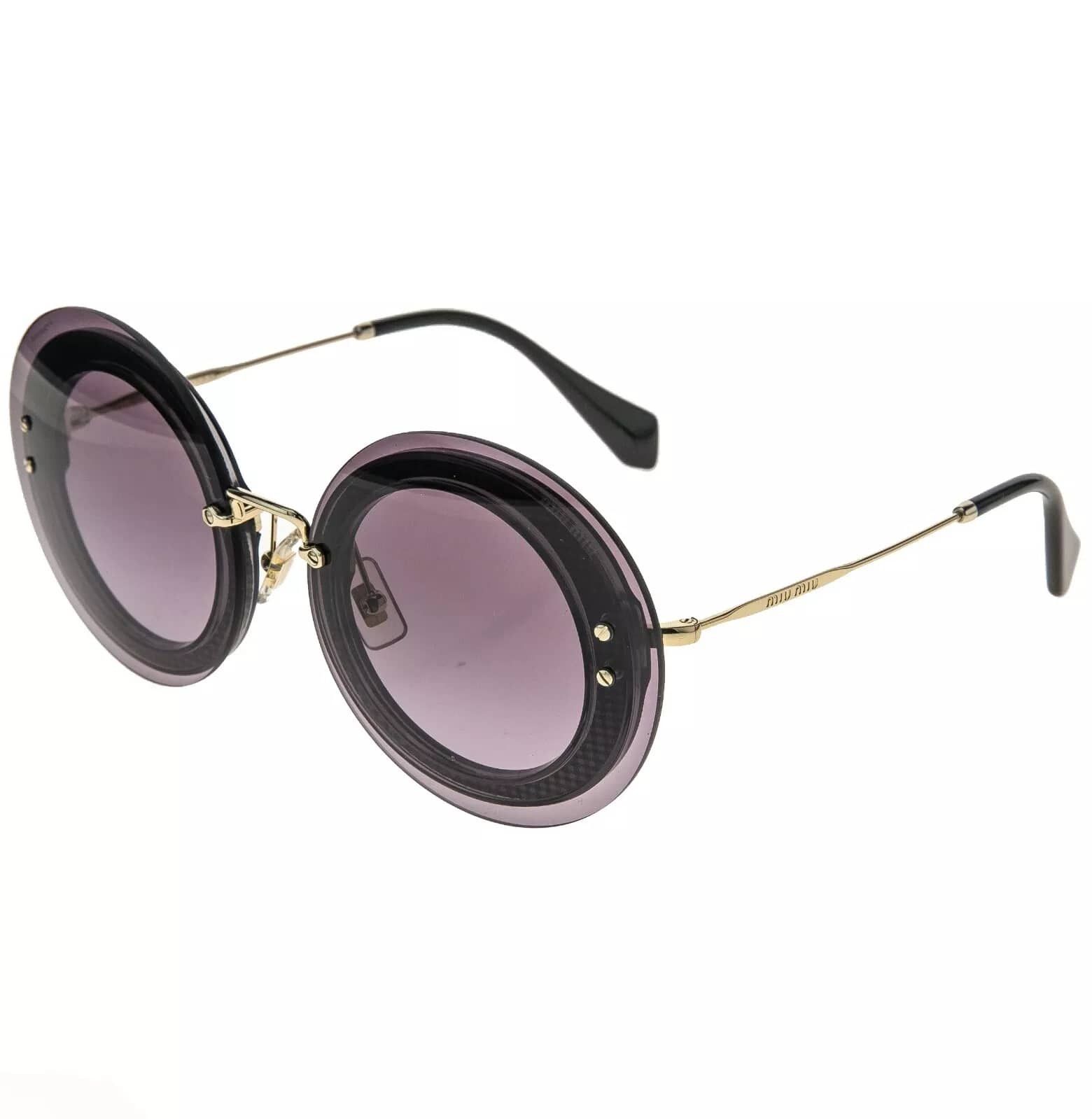 Miu Miu MIU MIU REVEAL 10R Purple Violet Fabric Gold Round MU10RS Size ONE SIZE - 4 Thumbnail