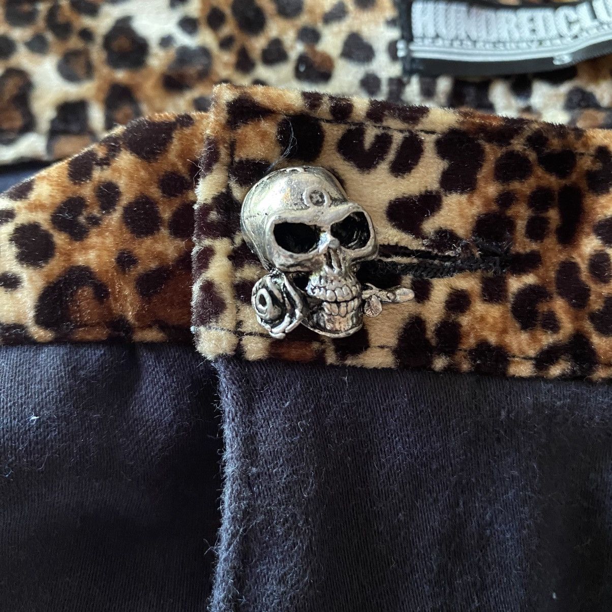 Japanese Brand × Seditionaries HUNDRED CLUB Y2K Punk Black Cargo Pants with Leopard Trim Size 32" / US 10 / IT 46 - 18 Thumbnail