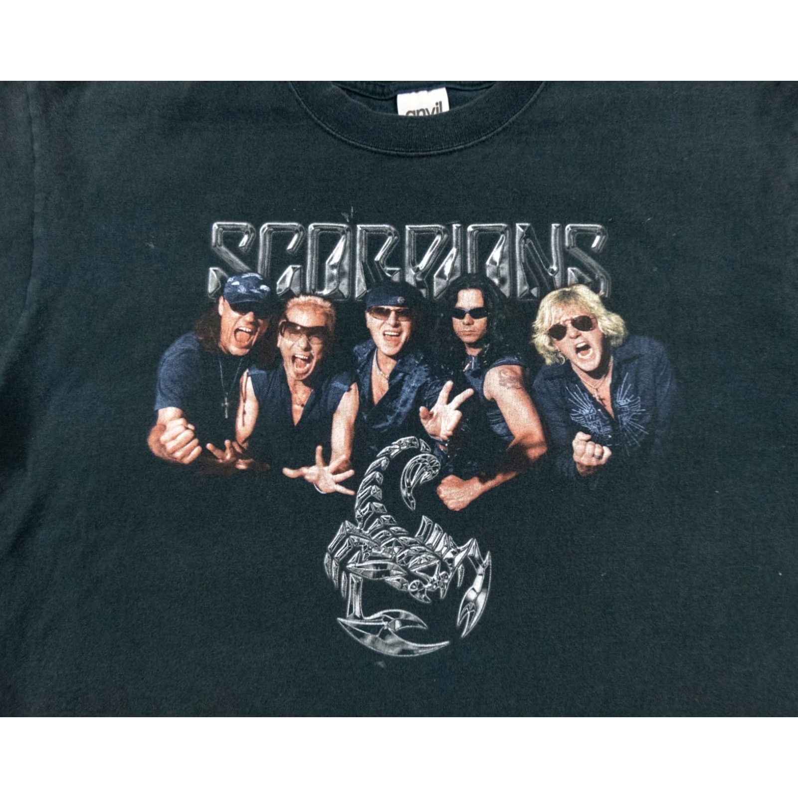 Anvil VINTAGE Scorpions Band Shirt Mens Large Black Hard Rock Heavy Metal Tee Y2K Size US L / EU 52-54 / 3 - 2 Thumbnail