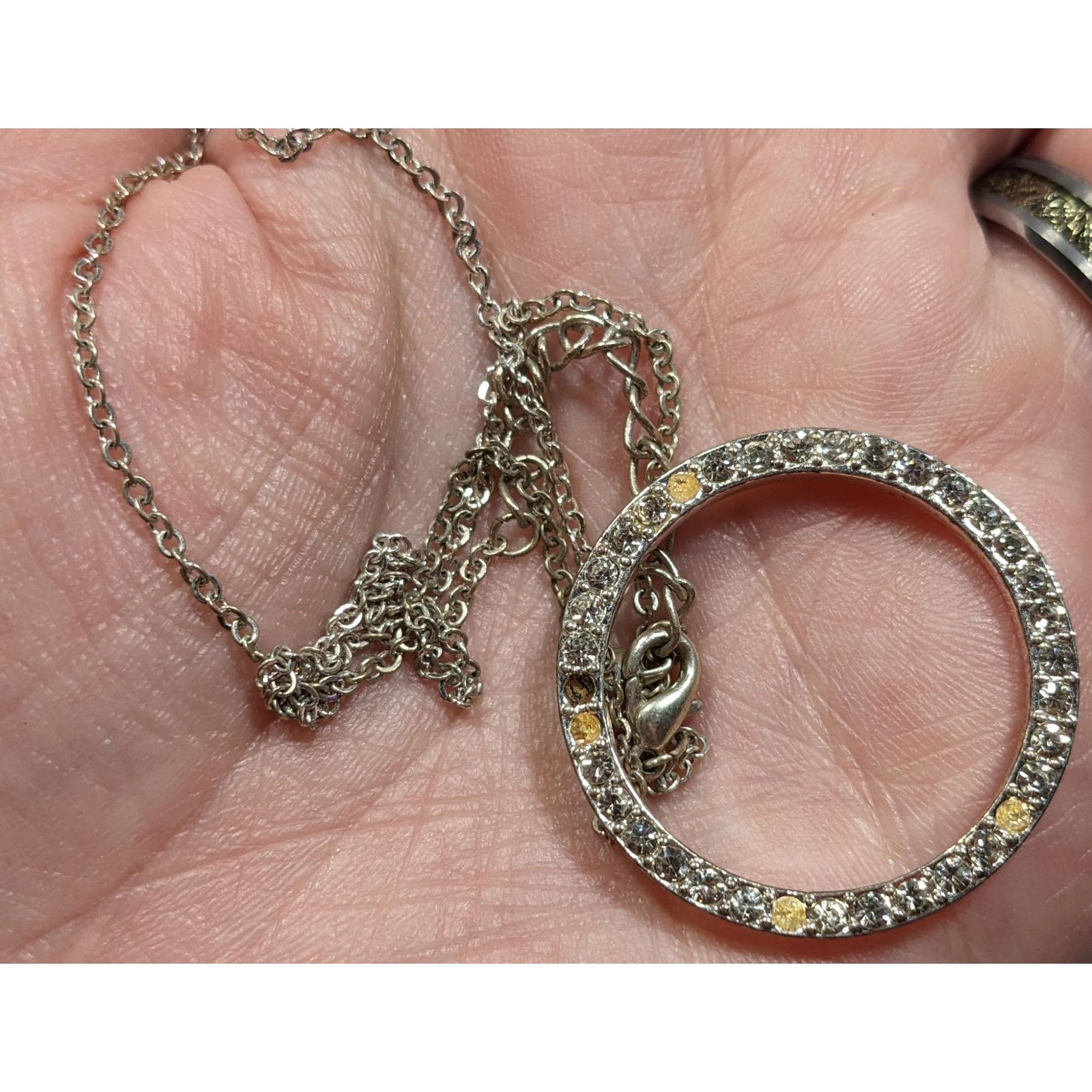 Other Geometric Glam Open Circle Rhinestone Pendant Necklace Size ONE SIZE - 3 Thumbnail