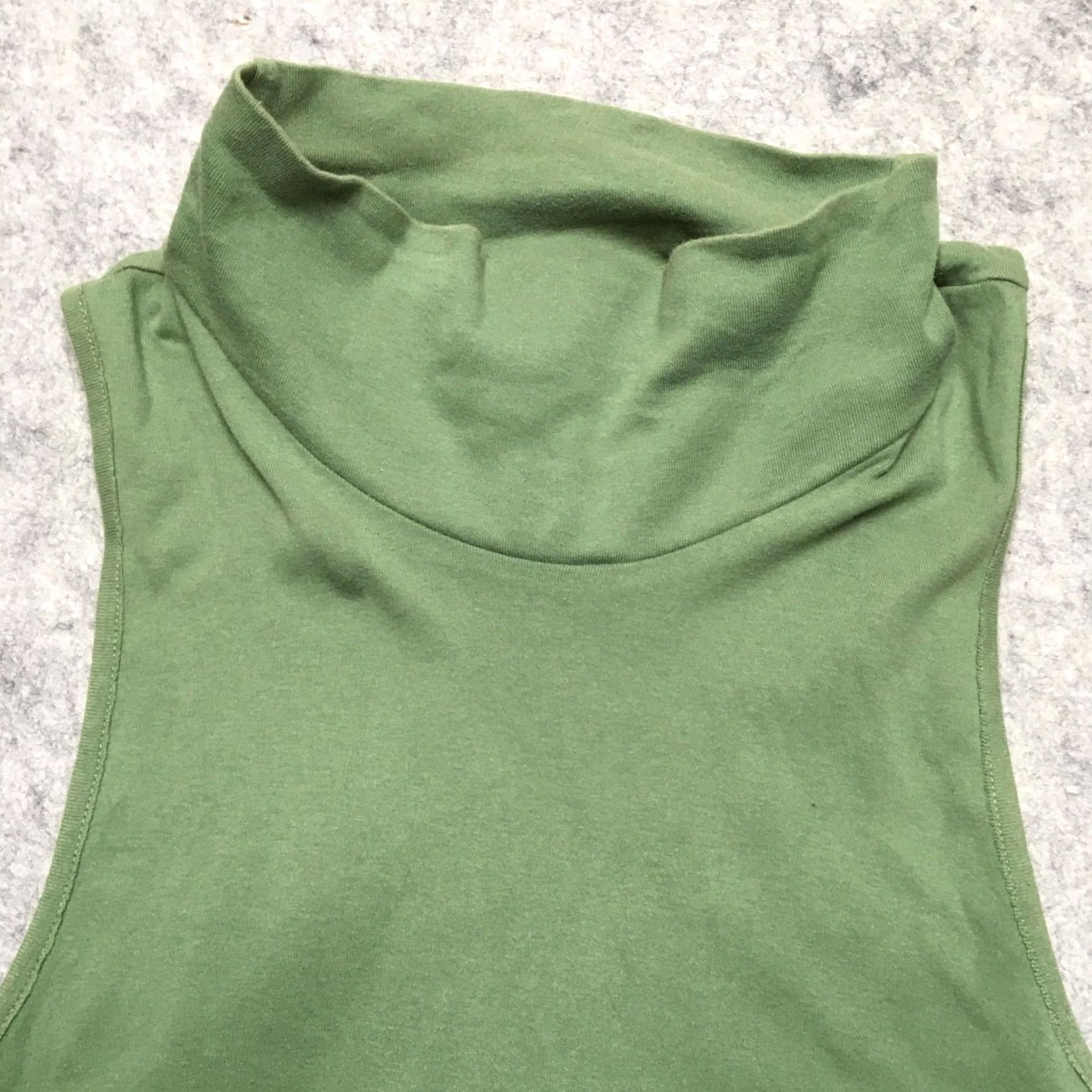 Free People Free People Tank Womens Medium Green Mock Turtleneck Sleeveless Made USA Size M / US 6-8 / IT 42-44 - 3 Thumbnail