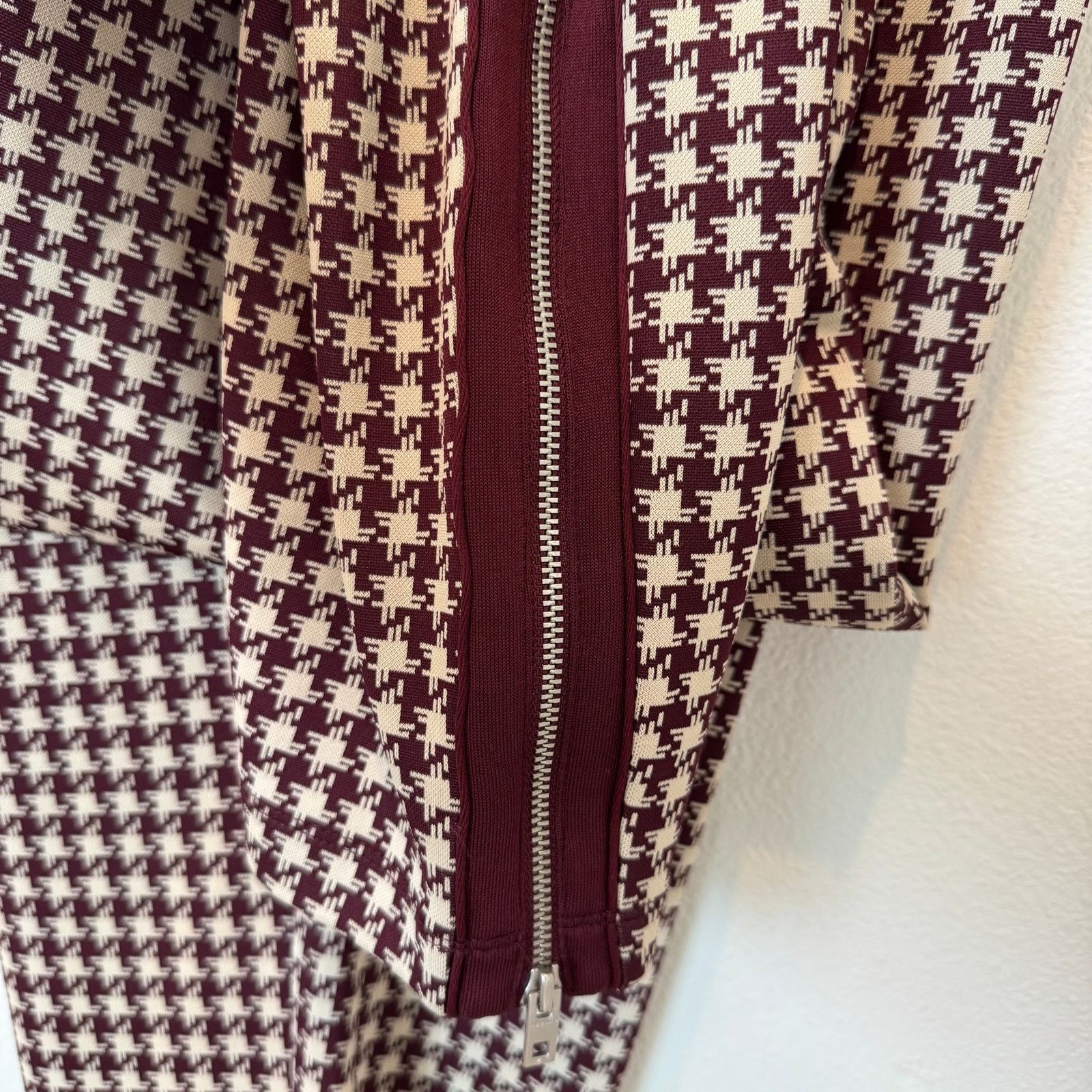 Rag & Bone Rag & Bone Mari Houndstooth Maroon Knit Track Pants - Medium Size 30" / US 8 / IT 44 - 5 Thumbnail
