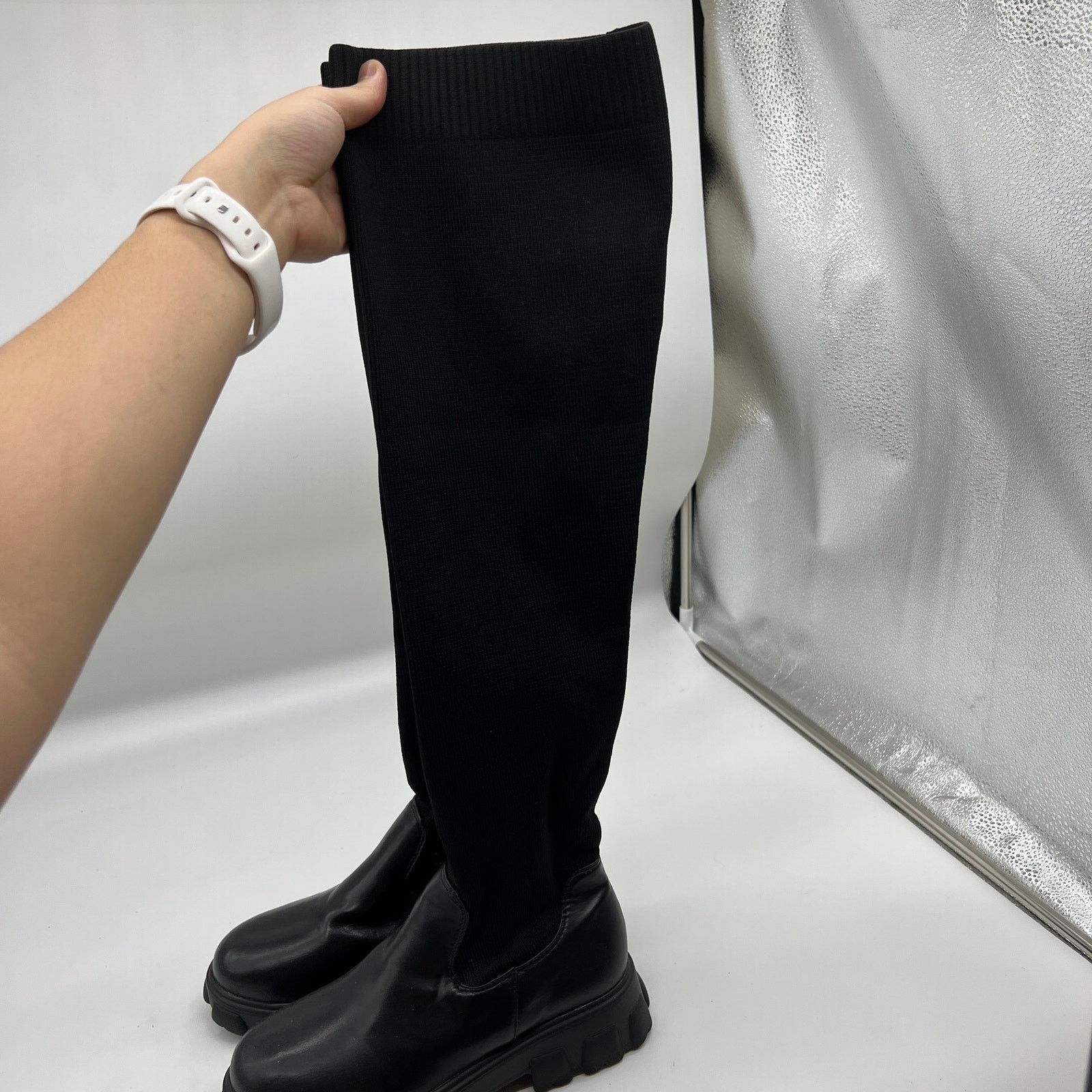 Other Women's Over The Knee Platform Thigh High Boots Round Toe Size US 8 / IT 38 - 7 Thumbnail