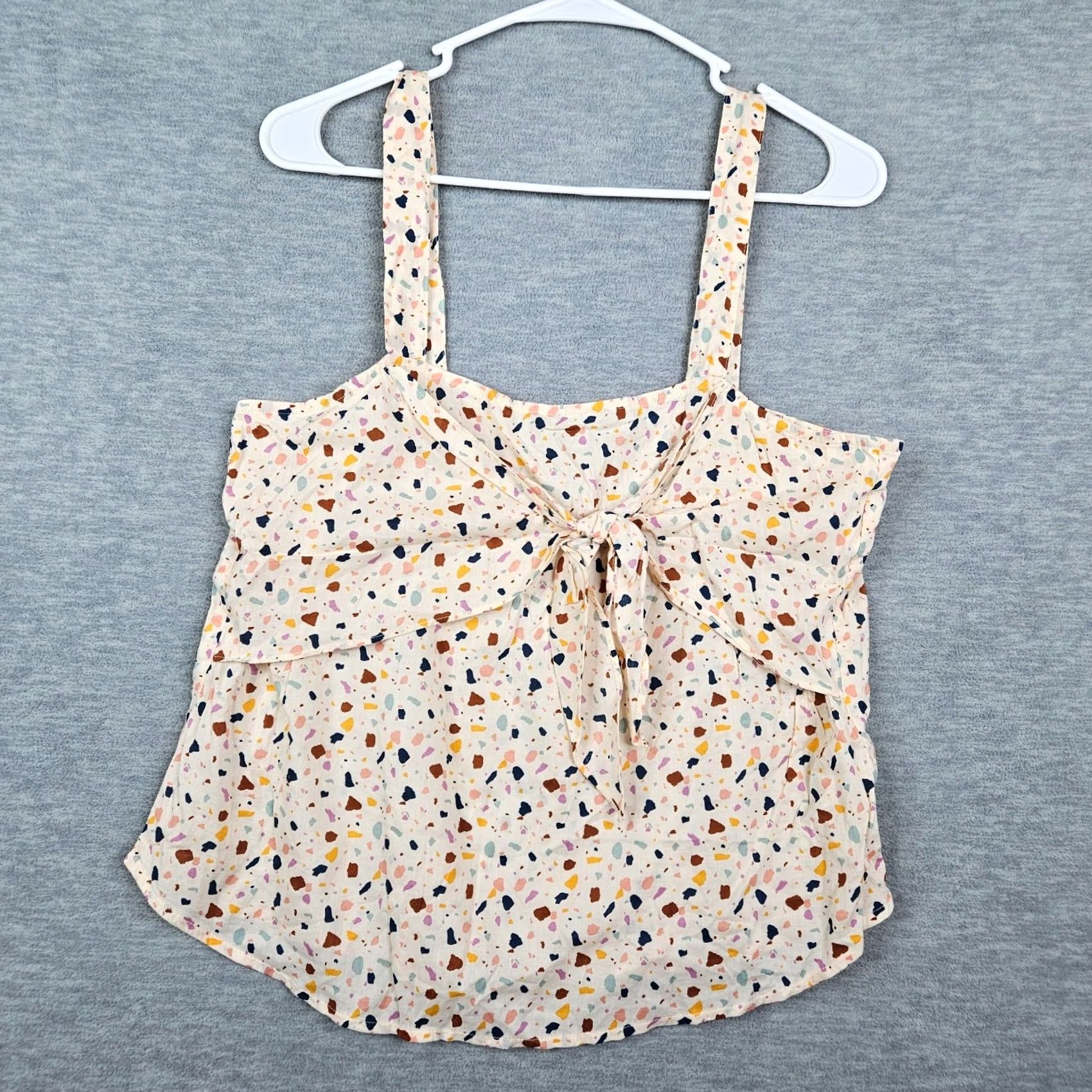 Madewell Madewell Tank Tie Front Terrazzo Cami Top Size 8 Multicolor Sleeveless Cotton Blend Regular Womens New Size M / US 6-8 / IT 42-44 - 2 Thumbnail