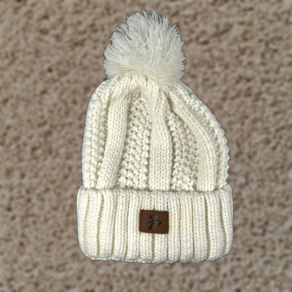 Vintage Unbranded Beanie One Size Adult White Knit 100% Acrylic Lhs International Toque Snow Pom Winter Fall Spring Summer Unisex Adults Hat/Cap Mens, Womens Size ONE SIZE - 1 Thumbnail
