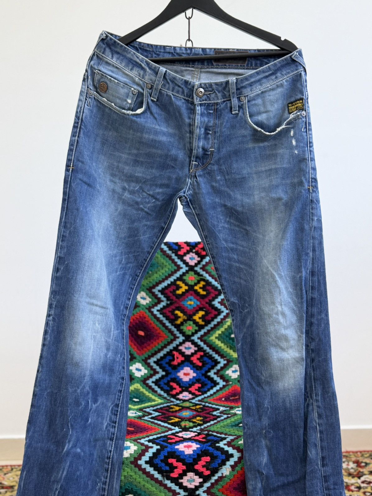 G-Star 00s G Star Tornado Mart Style Buckle Back Washed Denim Jeans Size US 32 / EU 48 - 6 Thumbnail