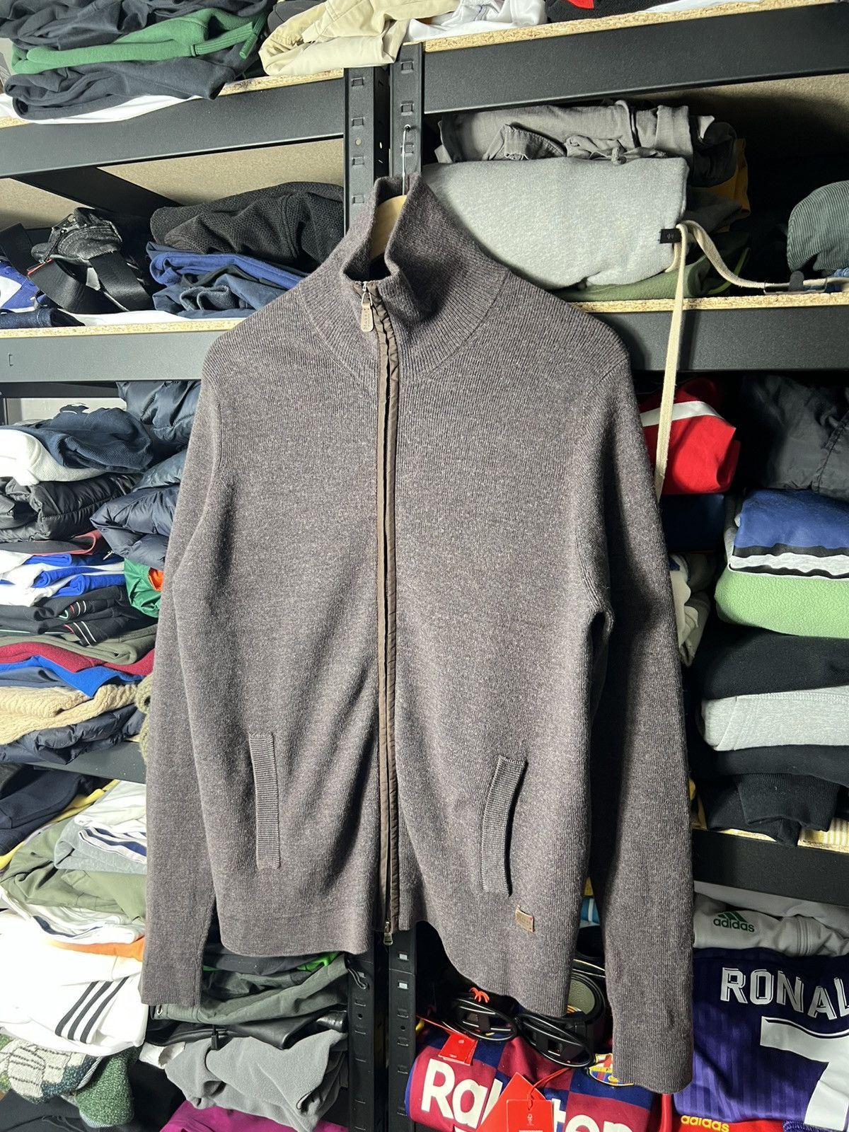Other Maerz Muenchen Merino Wool Zip Sweater Brown Size L Size US L / EU 52-54 / 3 - 3 Thumbnail