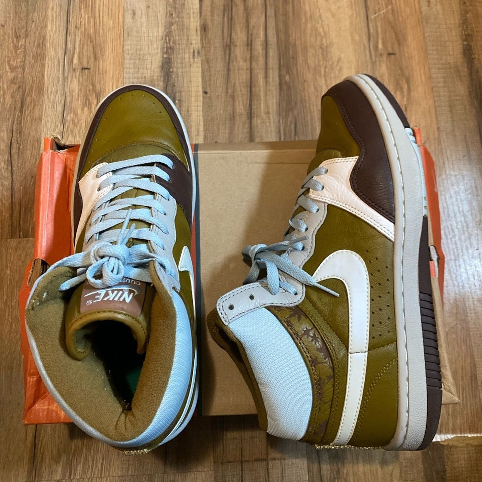 Nike 2006 Nike Court Force High Premium Spanish Moss White Granit Size US 11 / EU 44 - 3 Thumbnail