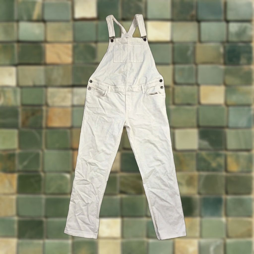 Vintage Hatch Denim Jean Bib Overall Maternity Women's Size 2 Medium White Jeans Hatch Bib Overall White Maternity Women 2 Medium Denim Straight Size 32" / US 10 / IT 46 - 1 Thumbnail