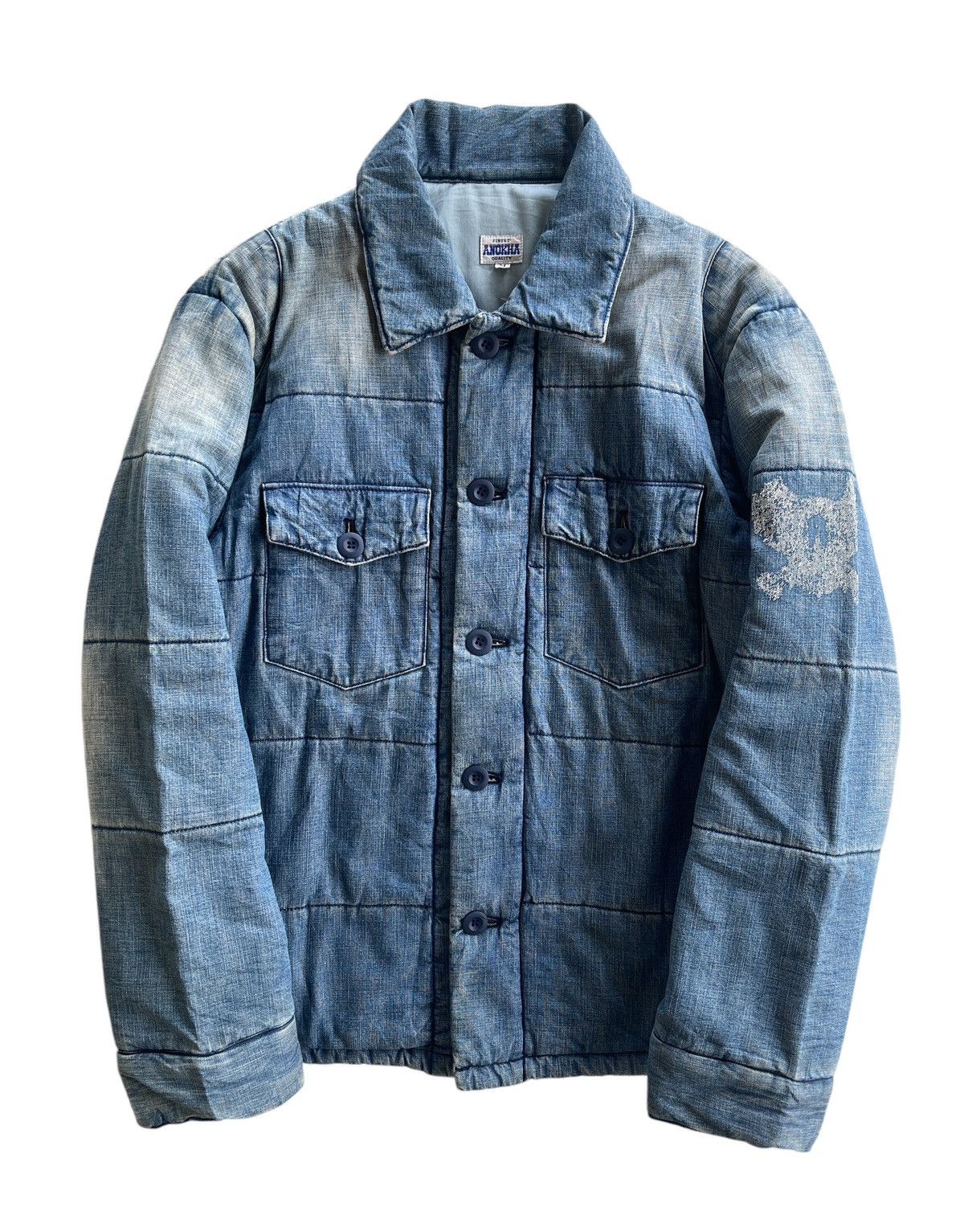 Japanese Brand Vintage Anokha Denim Down Jacket Size US M / EU 48-50 / 2 - 1 Thumbnail