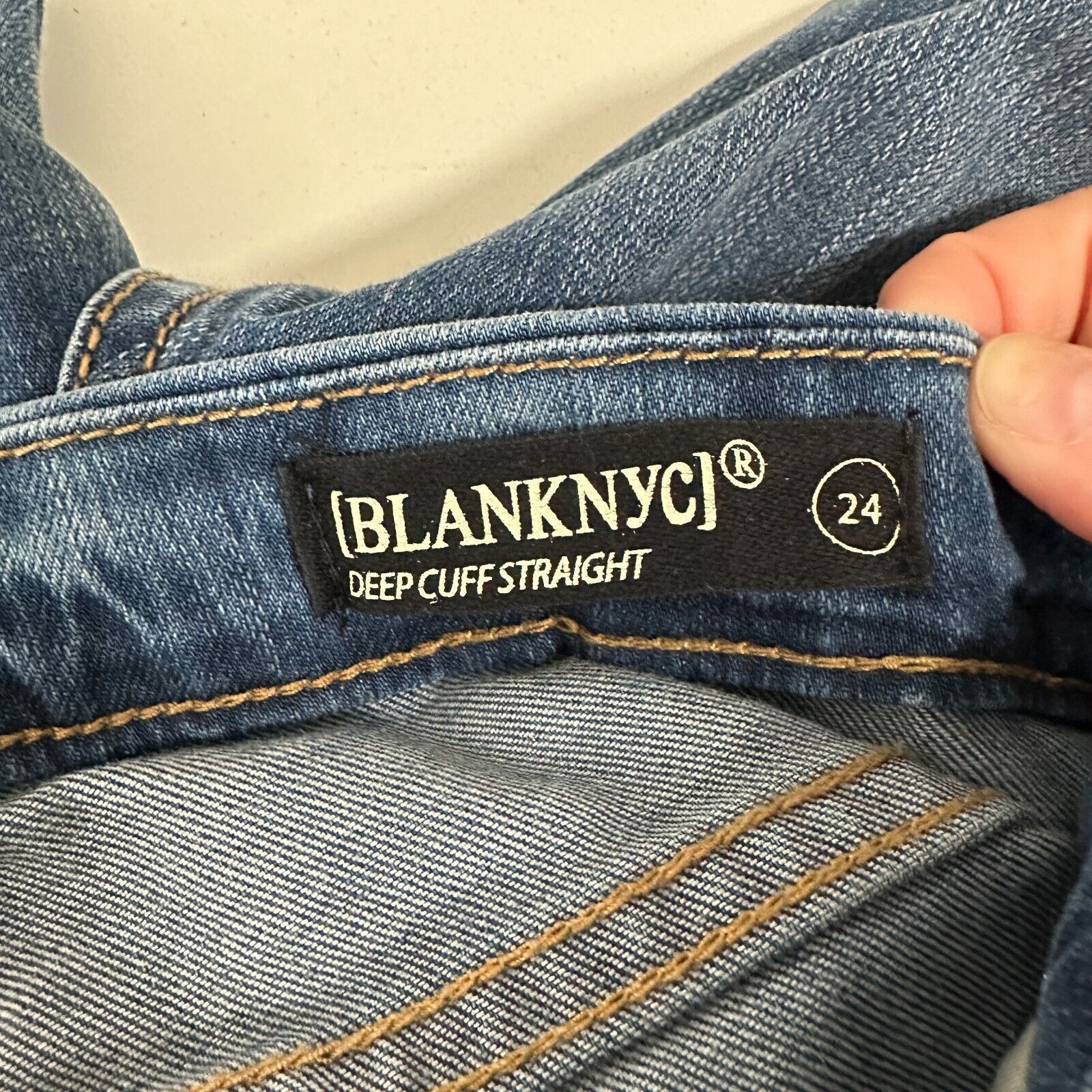 Other Blank NYC High Cuff Straight Distressed Jeans Low Rise 24 Size 24" / US 00 / IT 34 - 9 Thumbnail