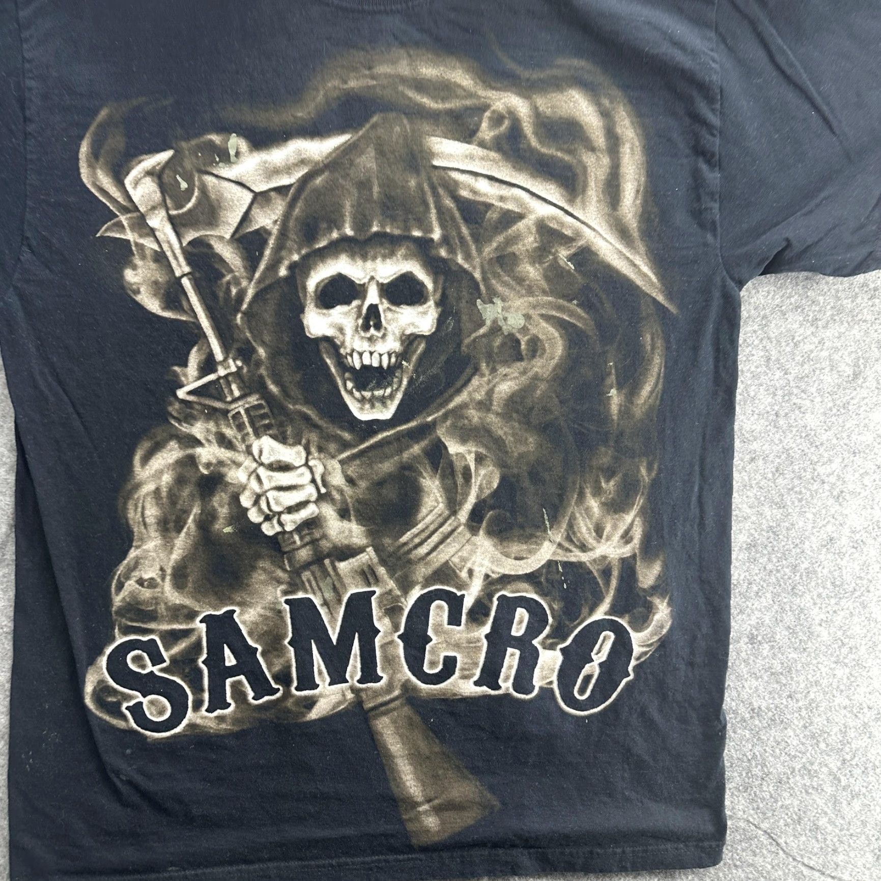 Vintage VINTAGE Sons Of Anarchy T-Shirt Mens Large Black Graphic Print TV Show Biker Sam Grim Reaper FX Size US L / EU 52-54 / 3 - 3 Thumbnail