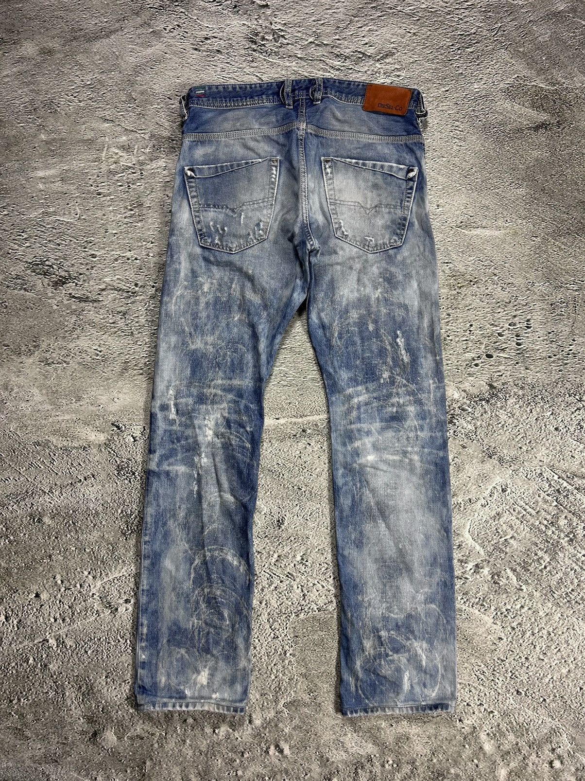 Diesel × Vintage Diesel jeans vintage baby blue Krooley Y2K slim marble fade Size US 32 / EU 48 - 1 Thumbnail