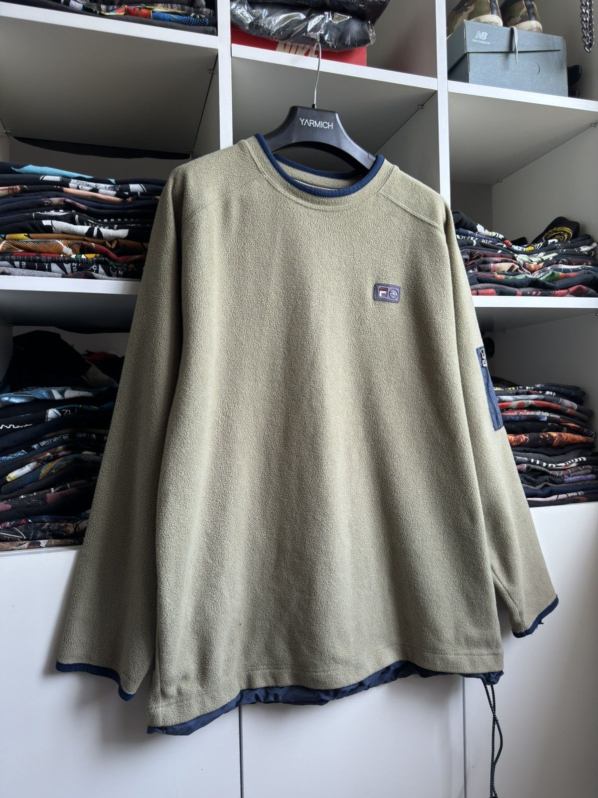 Fila × Vintage Vintage 90s FILA Fleece Nylon Logo Sweater Size US L / EU 52-54 / 3 - 1 Thumbnail