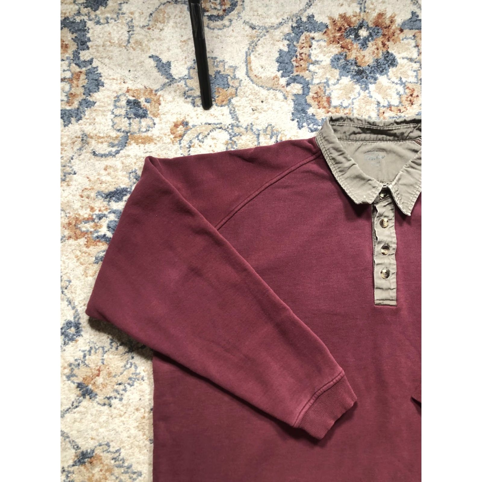 Vintage Cabela's Sweatshirt Mens 3XLT Red Fleece Collared Pullover Button Placket Size US XXL / EU 58 / 5 - 3 Thumbnail