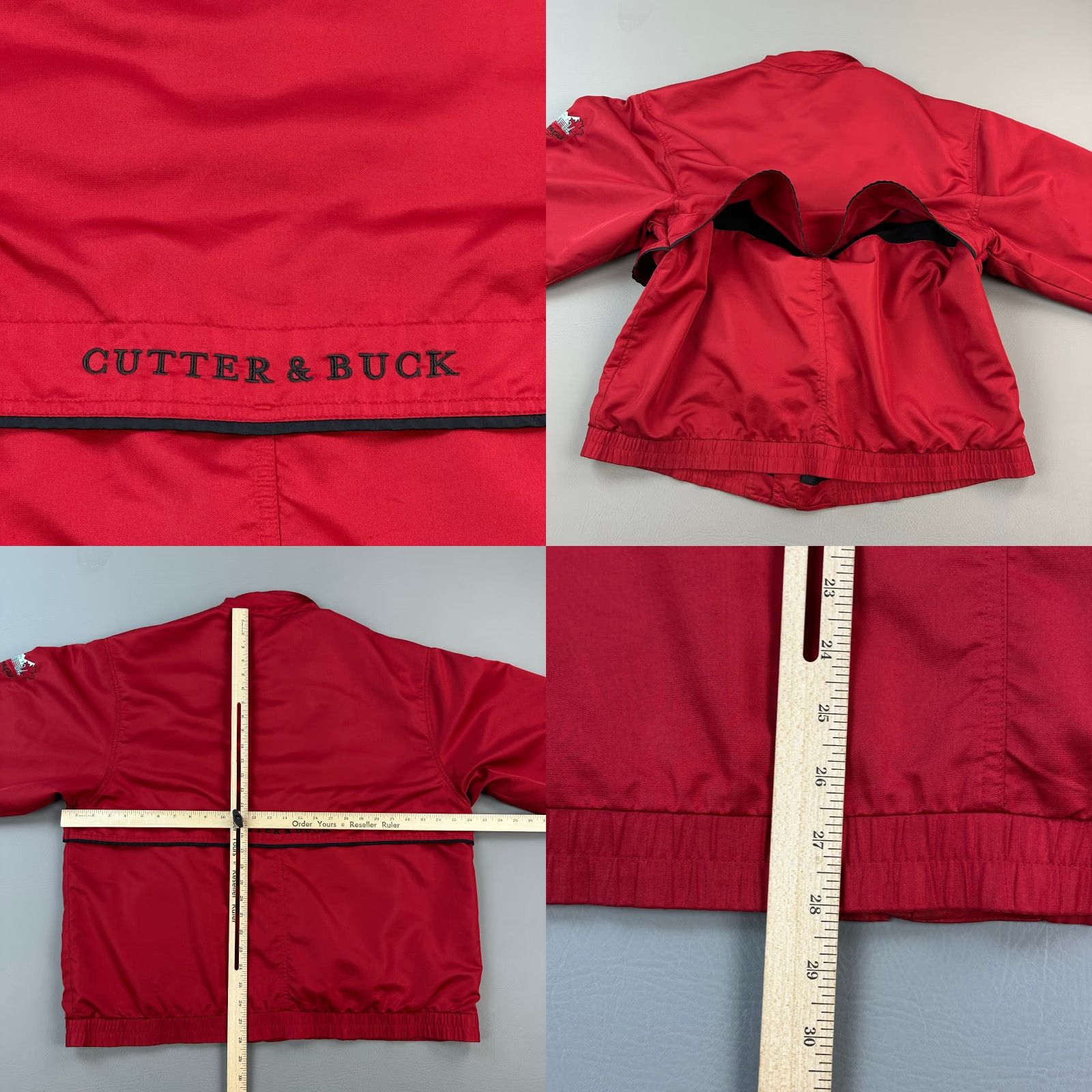 Cutter & Buck VINTAGE Cutter & Buck Jacket Mens XL Lined Full Zip Whistler 04 Presidents Club Windbreaker, Red, Solid, Regular, Golf, Walking, 90s USA Mens Size US XL / EU 56 / 4 - 9 Thumbnail