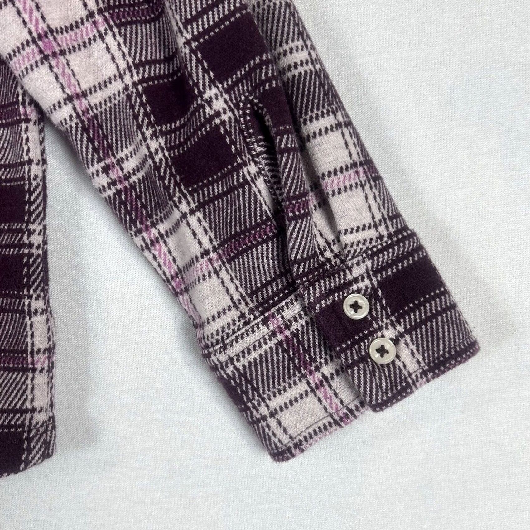 Lands' End Lands' End Flannel Shirt Women's Large Red Plaid Button-Up 1/4 Button Long Sleeve Collared Size L / US 10 / IT 46 - 7 Thumbnail