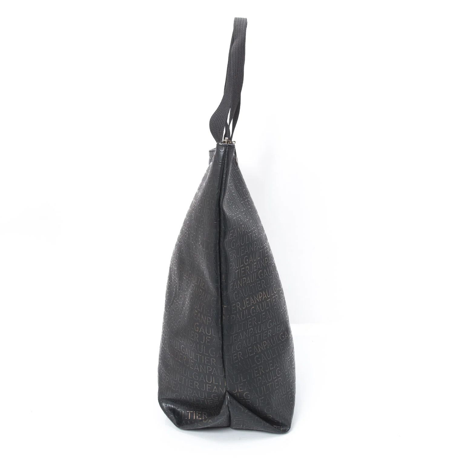 Jean Paul Gaultier Typography Embossed Tote Bag in Black/Bronze Size ONE SIZE - 6 Thumbnail