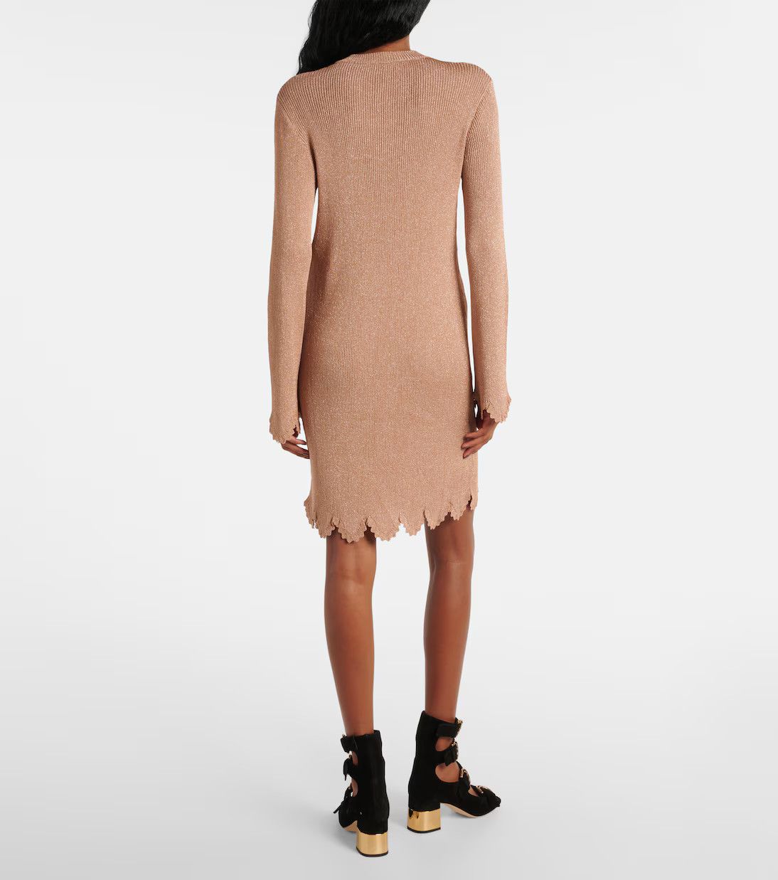 Chloe o1y0825 Mini Dress in Camel Size S / US 4 / IT 40 - 4 Thumbnail