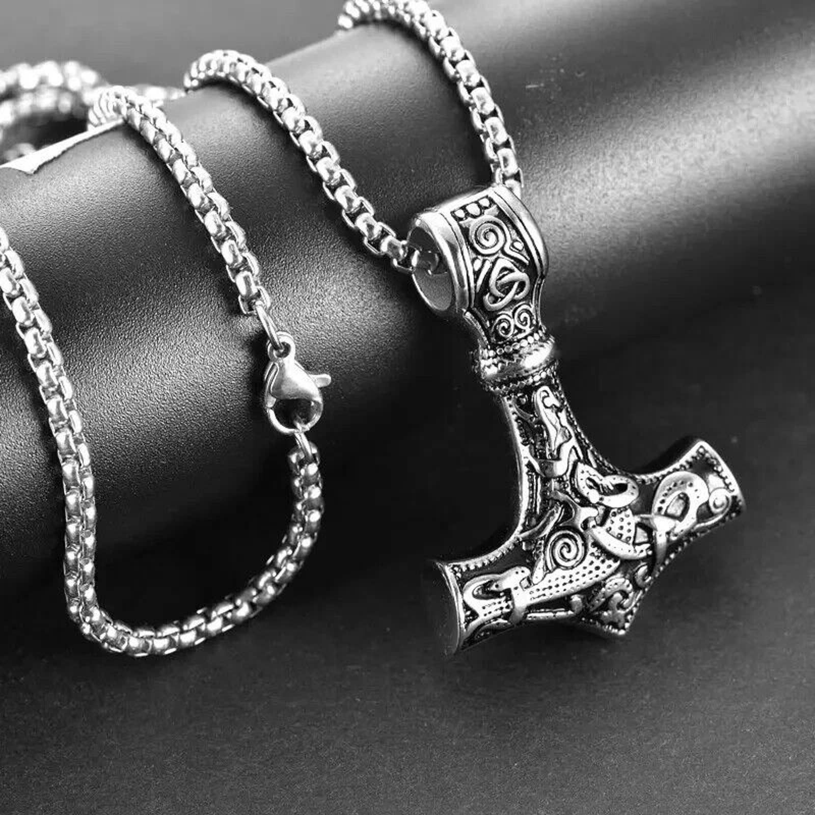 other-thor-viking-jewelry-norse-hammer-necklace-silver-vintage-grailed