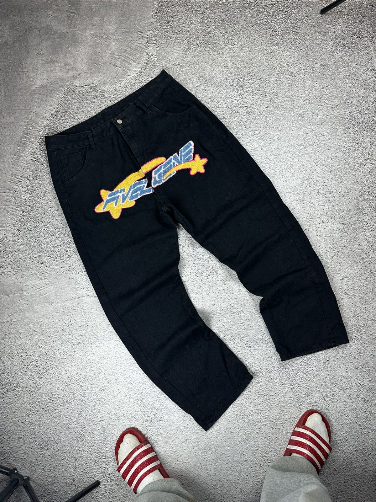 Japanese Brand Crazy Y2K Denim Jeans Pants SK8 Baggy BBC Style Logo Rap Size US 36 / EU 52 - 1 Thumbnail